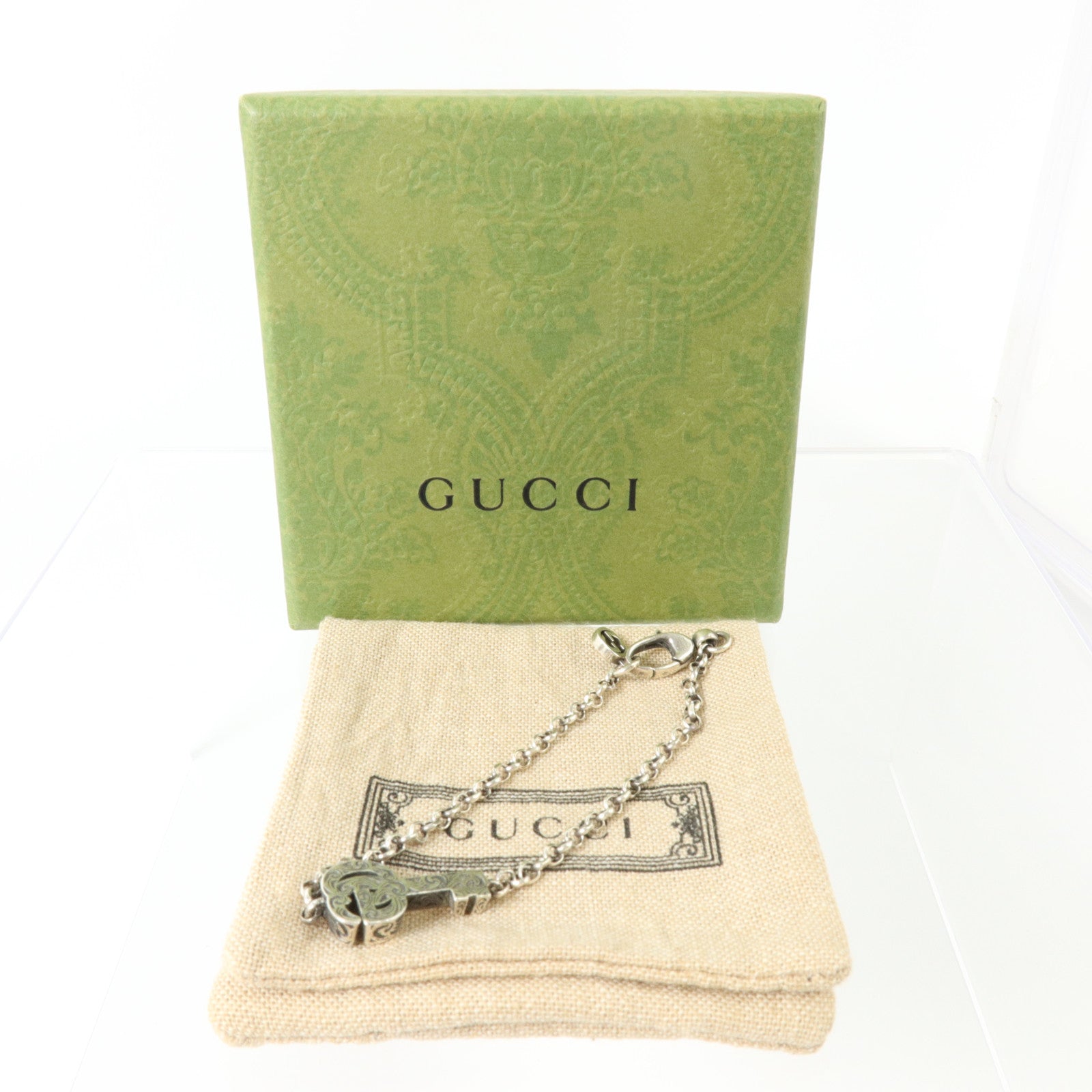 GUCCI 925純銀Double G Key Bracelet手鏈