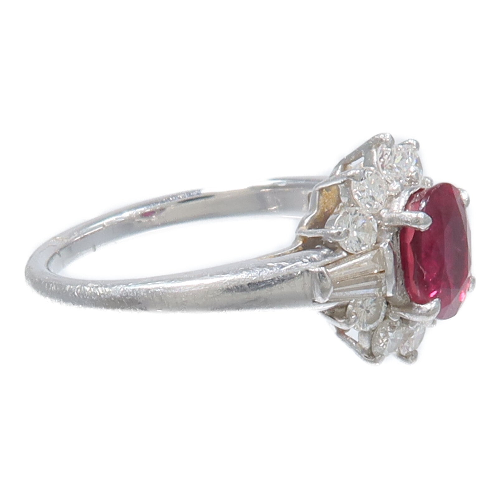 JEWELRY PT900鉑金Ruby Diamond Ring紅寶石/鑽石戒指