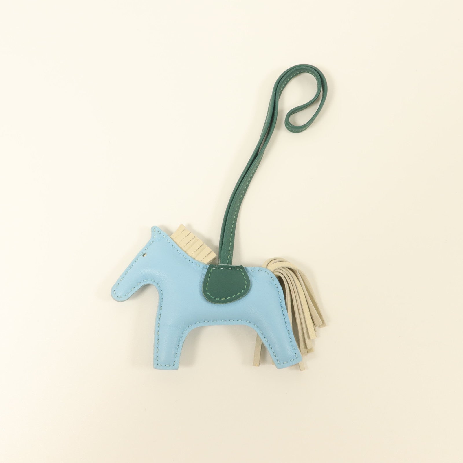 HERMES Milo皮革Rodeo PM掛飾Celeste/Malachite/Craie