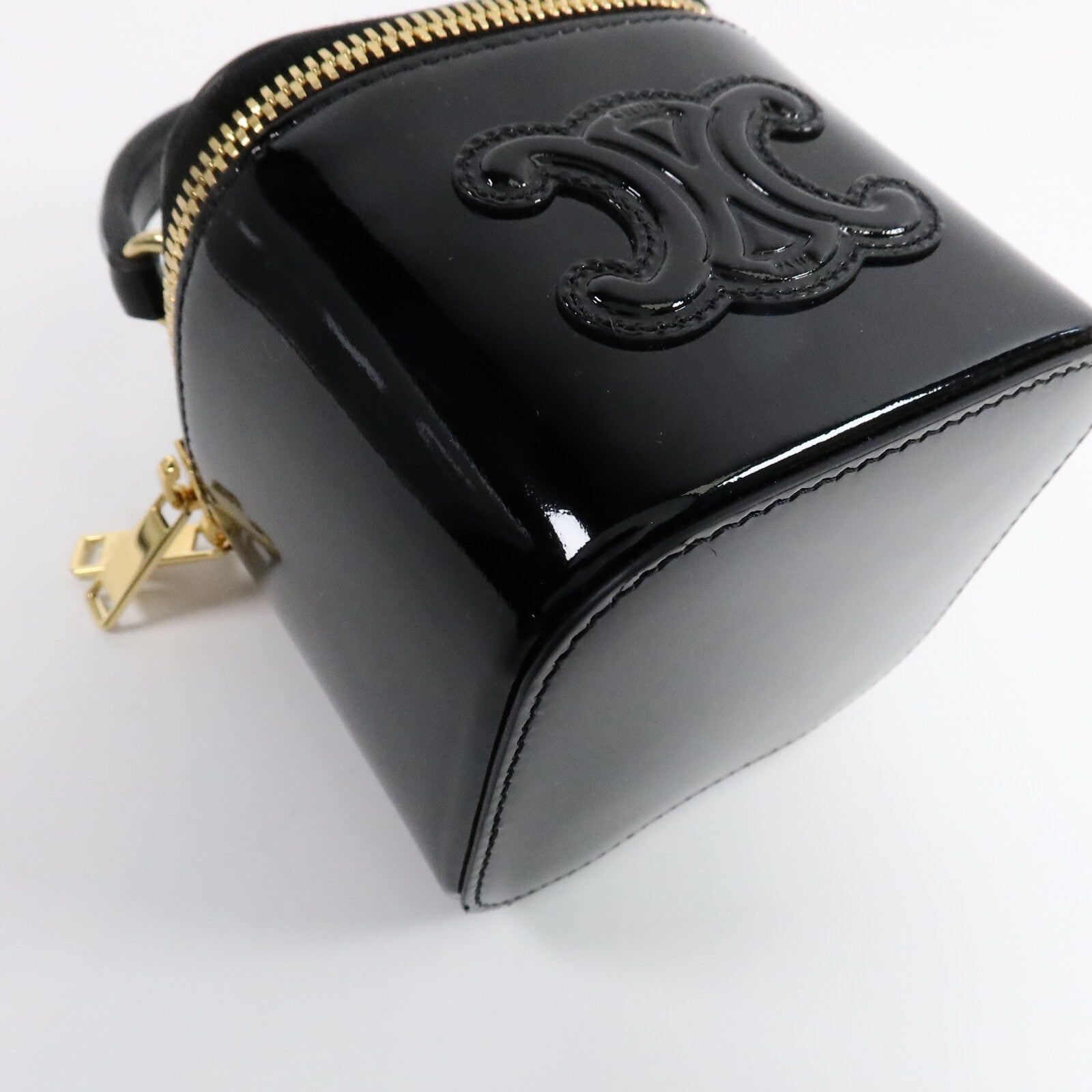CELINE 漆皮皮革Cuir Triomphe Vanity Case手挽肩背兩用袋