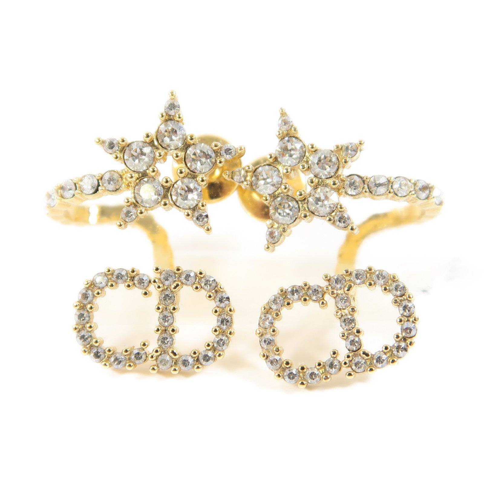 Dior 金屬Earrings耳環金色/白色