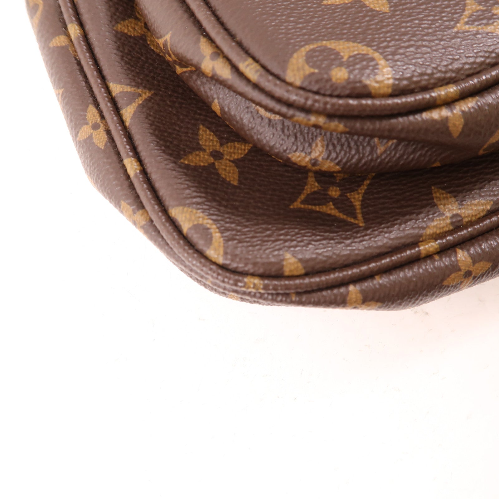 LOUIS VUITTON Monogram Multi Pochette Accessoires金扣肩背袋棕色