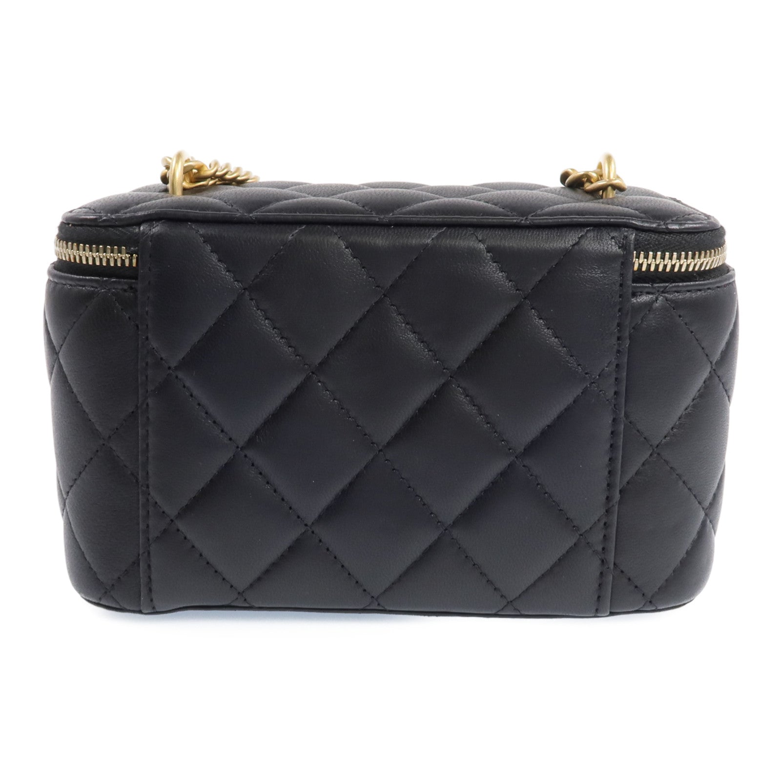 CHANEL 羊皮皮革Vanity Case金扣鏈帶肩背袋