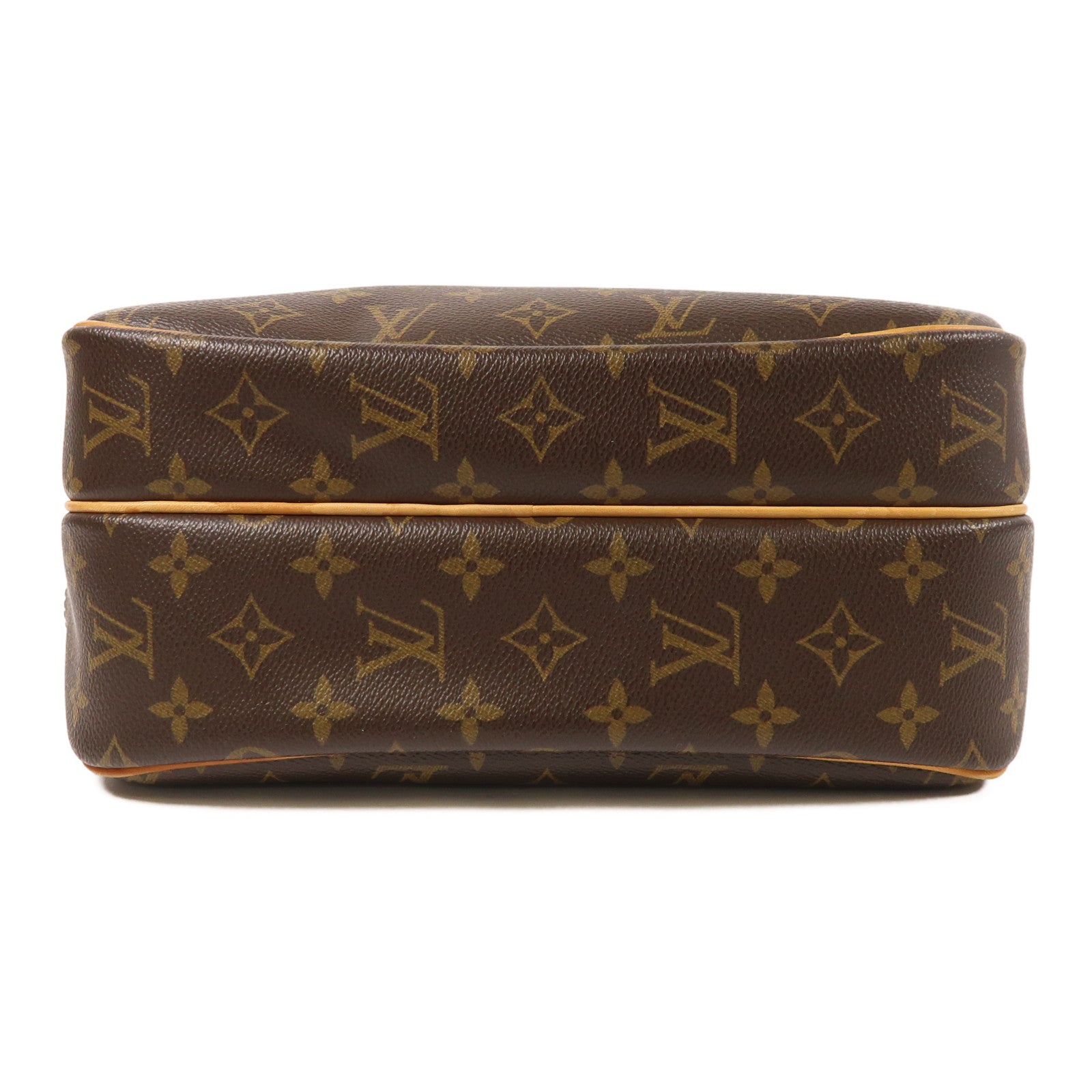 LOUIS VUITTON Monogram Reporter PM金扣肩背袋棕色