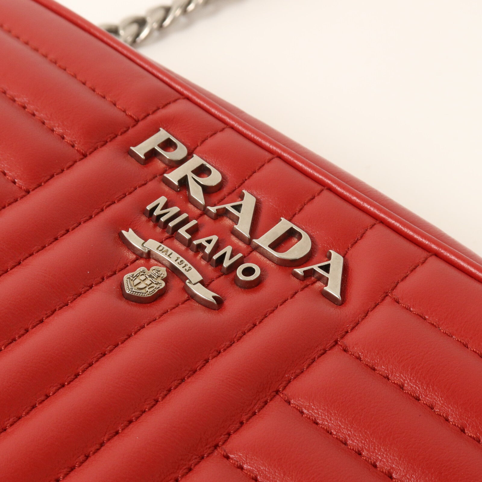 PRADA 牛皮皮革Diagramme Crossboby鏈帶肩背袋