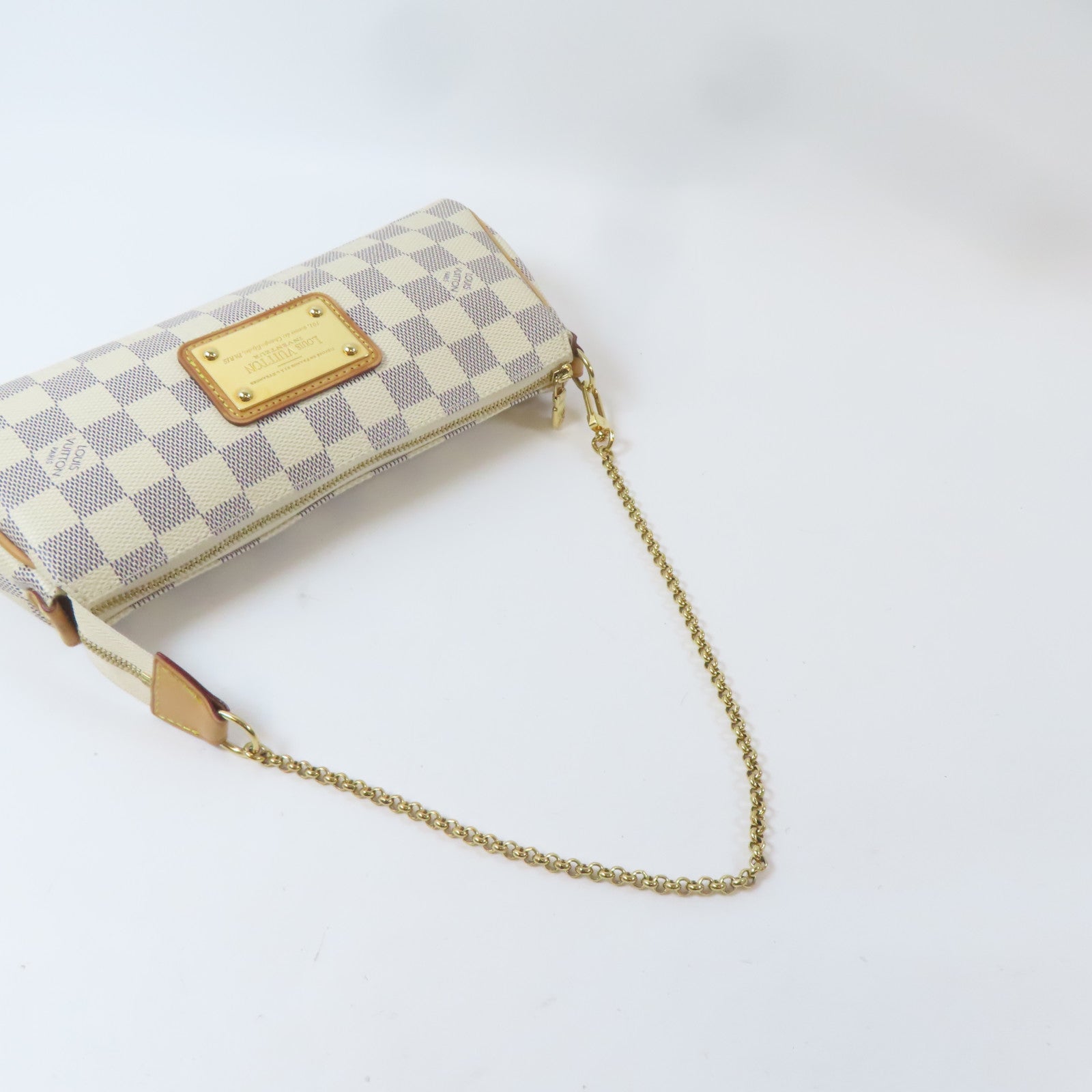 LOUIS VUITTON Damier Azur Eva金扣手挽肩背兩用袋白色