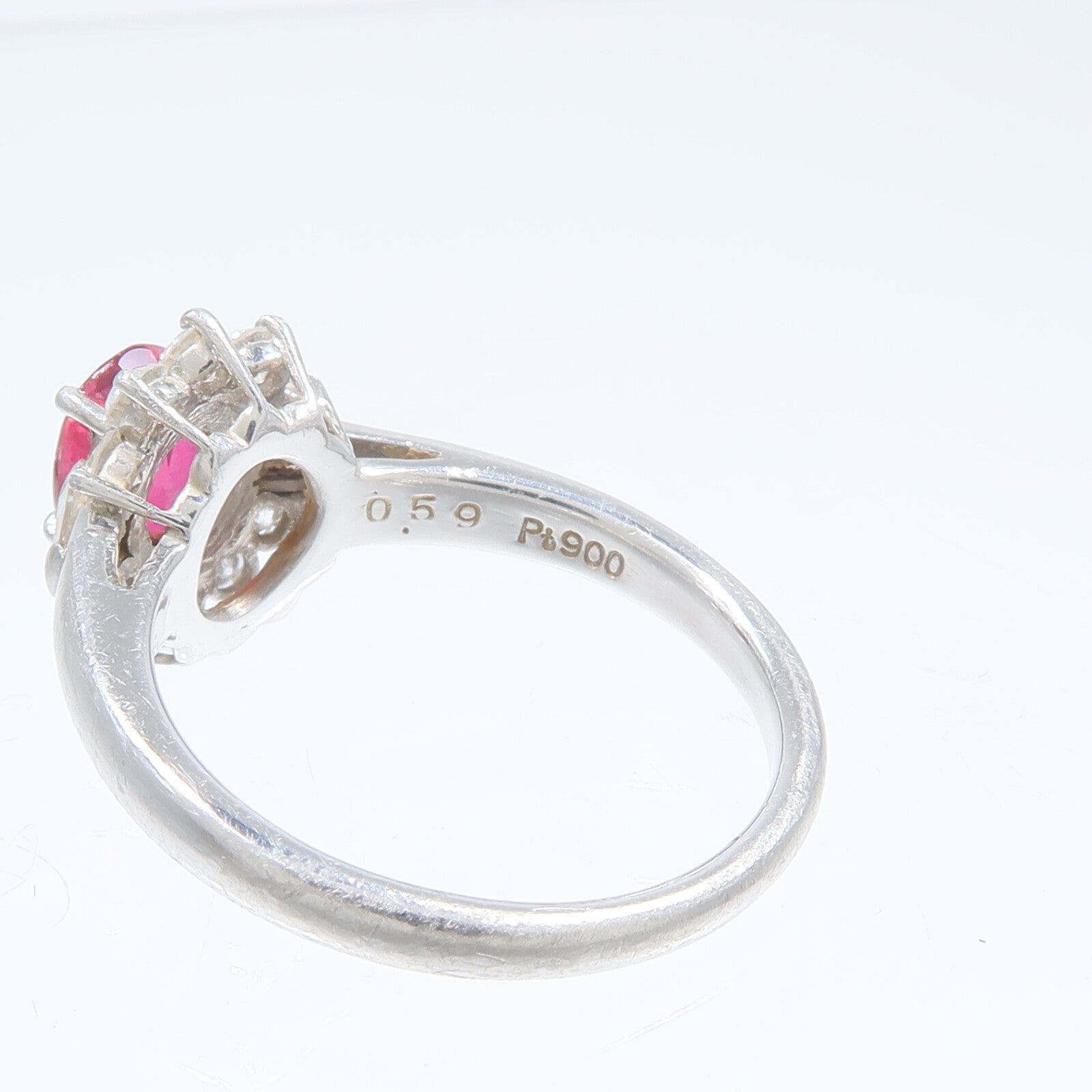JEWELRY PT900鉑金Ruby Diamond Ring紅寶石/鑽石戒指