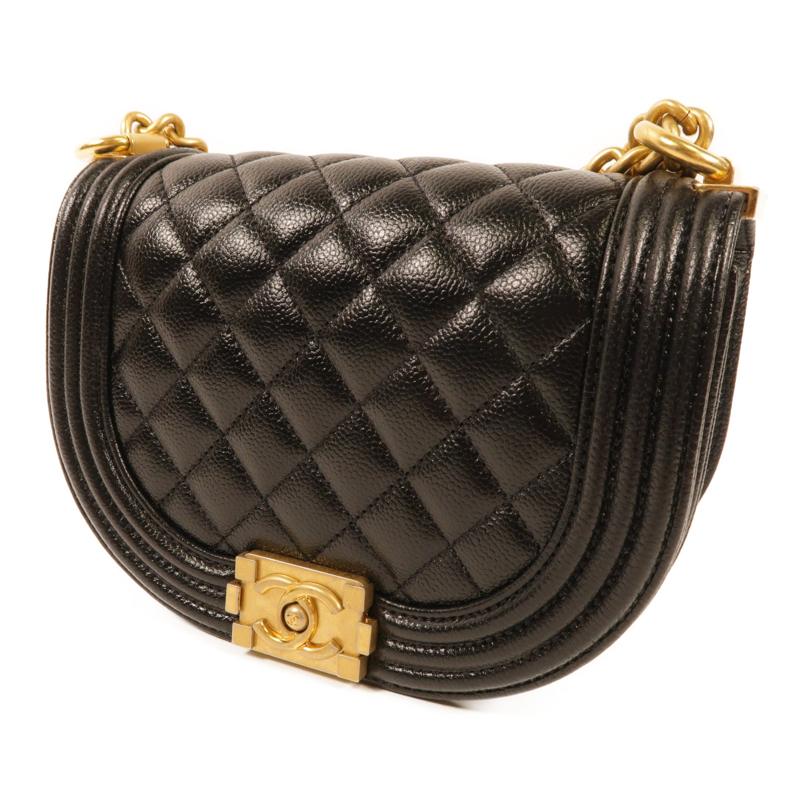 CHANEL 牛皮皮革Boy Chanel金扣肩背袋