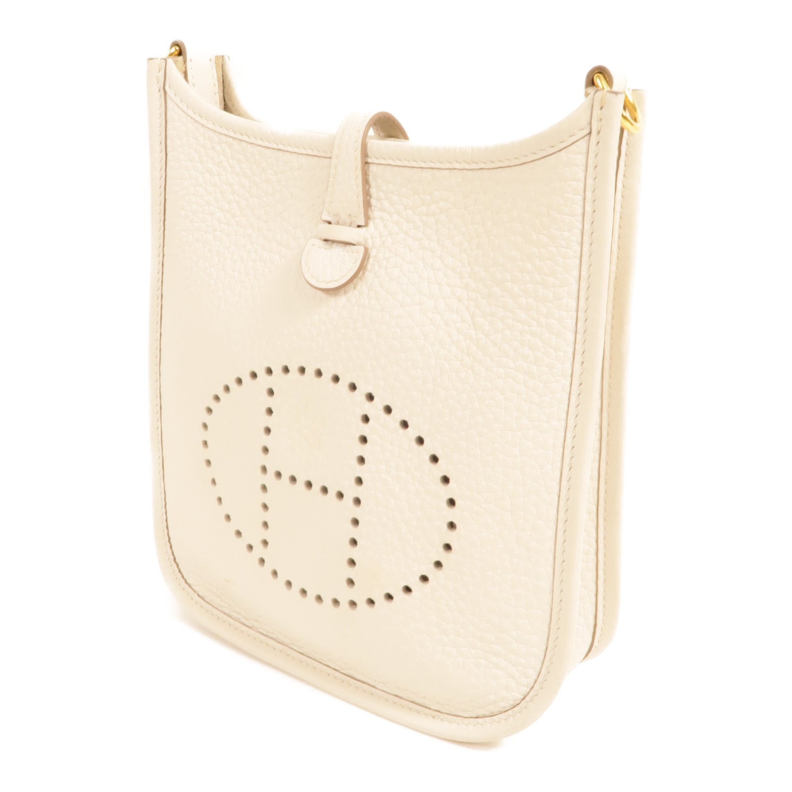 HERMES Clemence皮革Evelyne TPM肩背袋Craie
