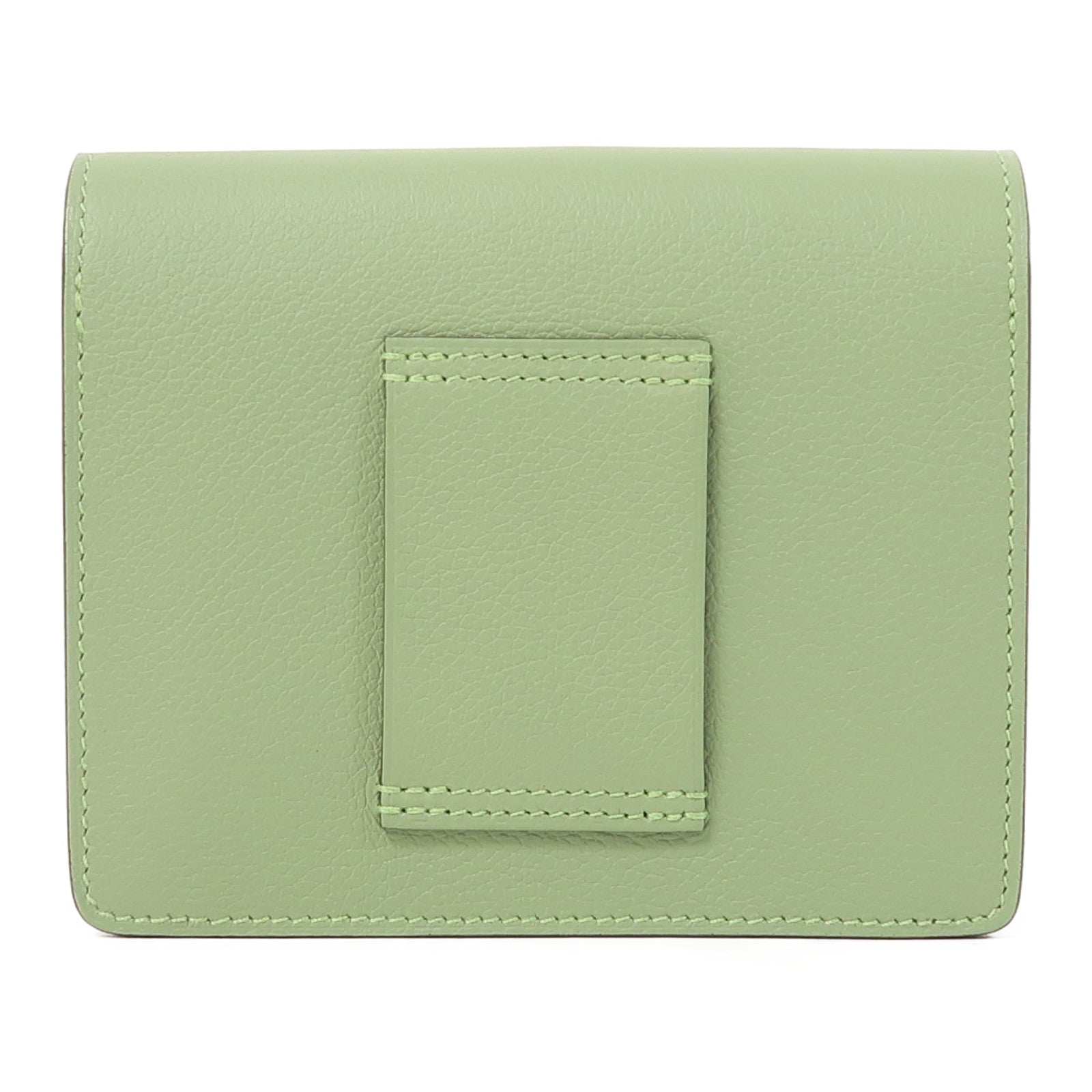HERMES (PRICE DOWN) GHW Roulis Slim Wallet Evercolor Leather Vert Criquet Green