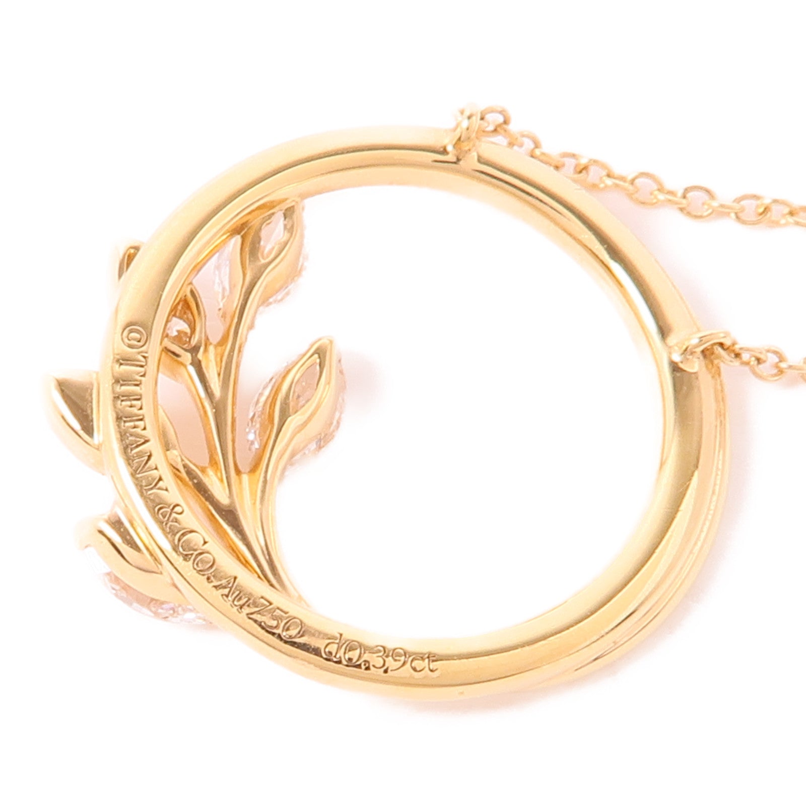 TIFFANY＆CO 【激減優惠】18K玫瑰金Victoria Diamond Vine Circle Pendant鑽石項鍊