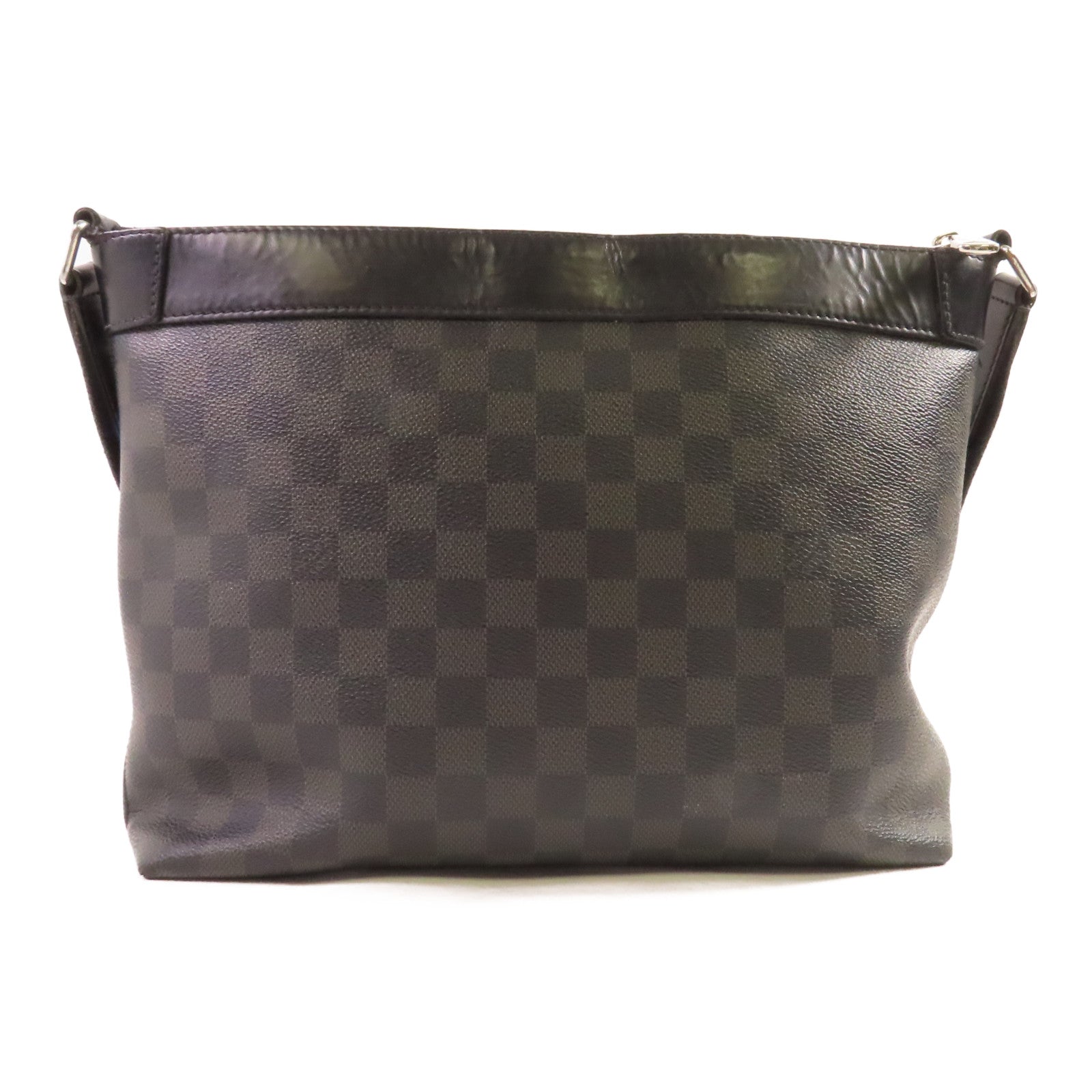 LOUIS VUITTON Damier Graphite Mick MM銀扣肩背袋黑色