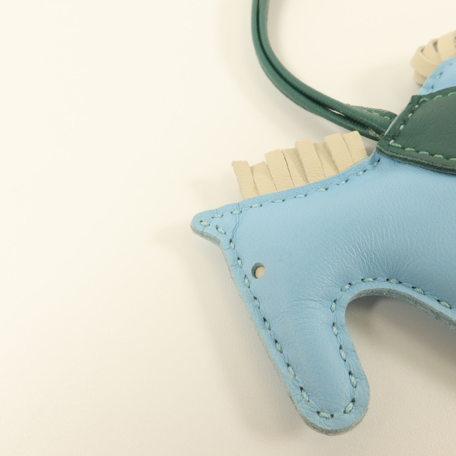 HERMES Milo皮革Rodeo PM掛飾Celeste/Malachite/Craie