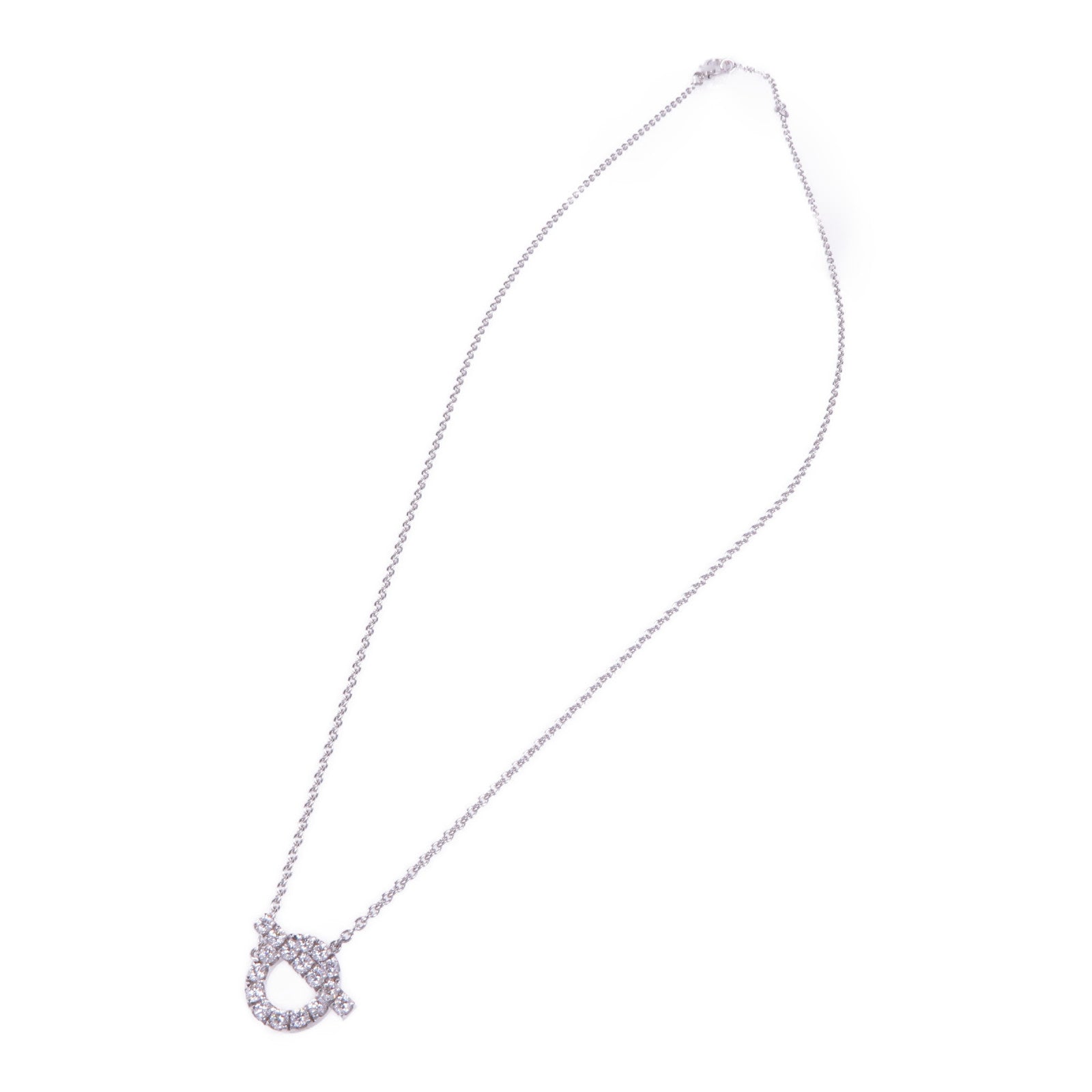 HERMES 18K白金Finesse Pendant鑽石項鍊