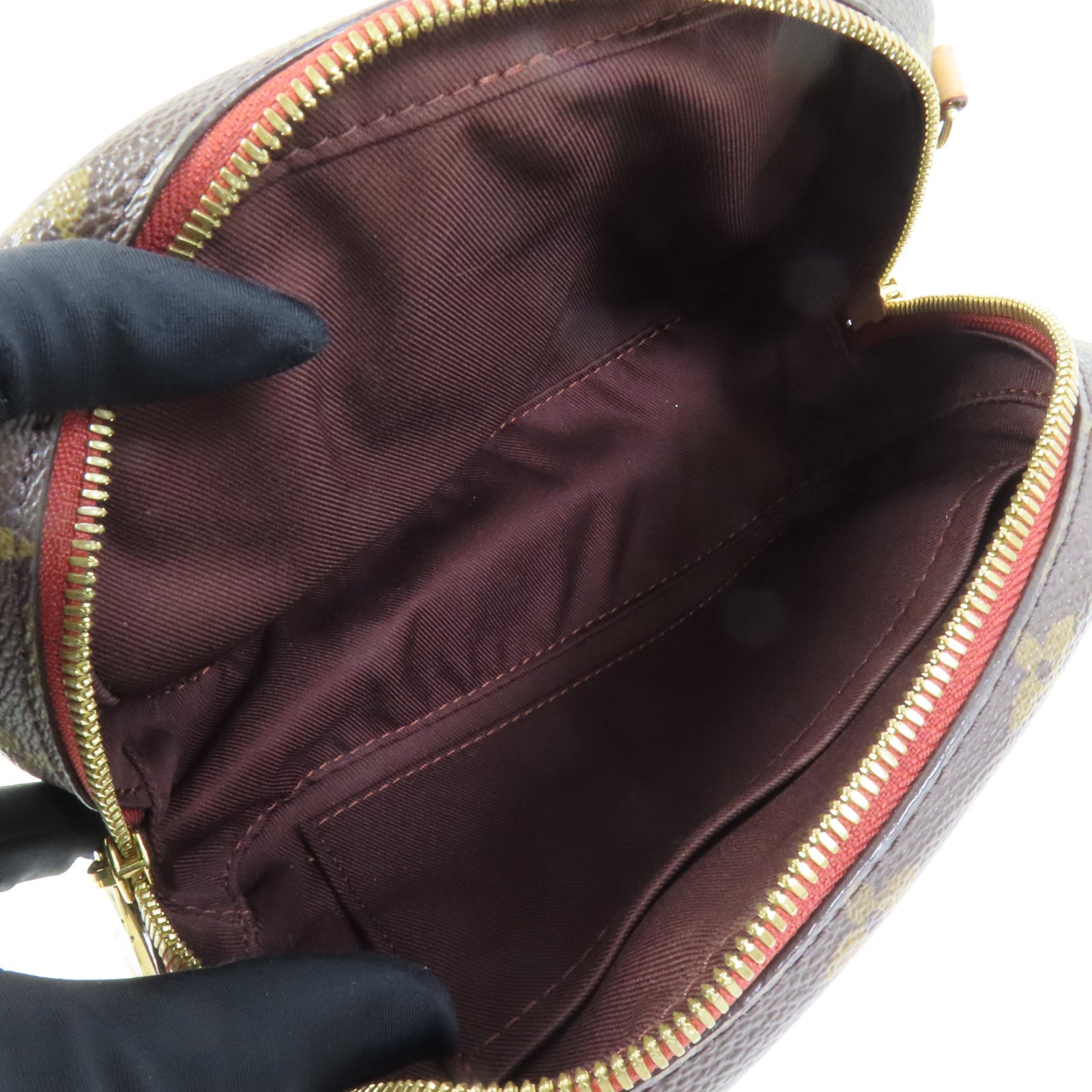 LOUIS VUITTON Monogram Deauville Mini金扣肩背袋棕色