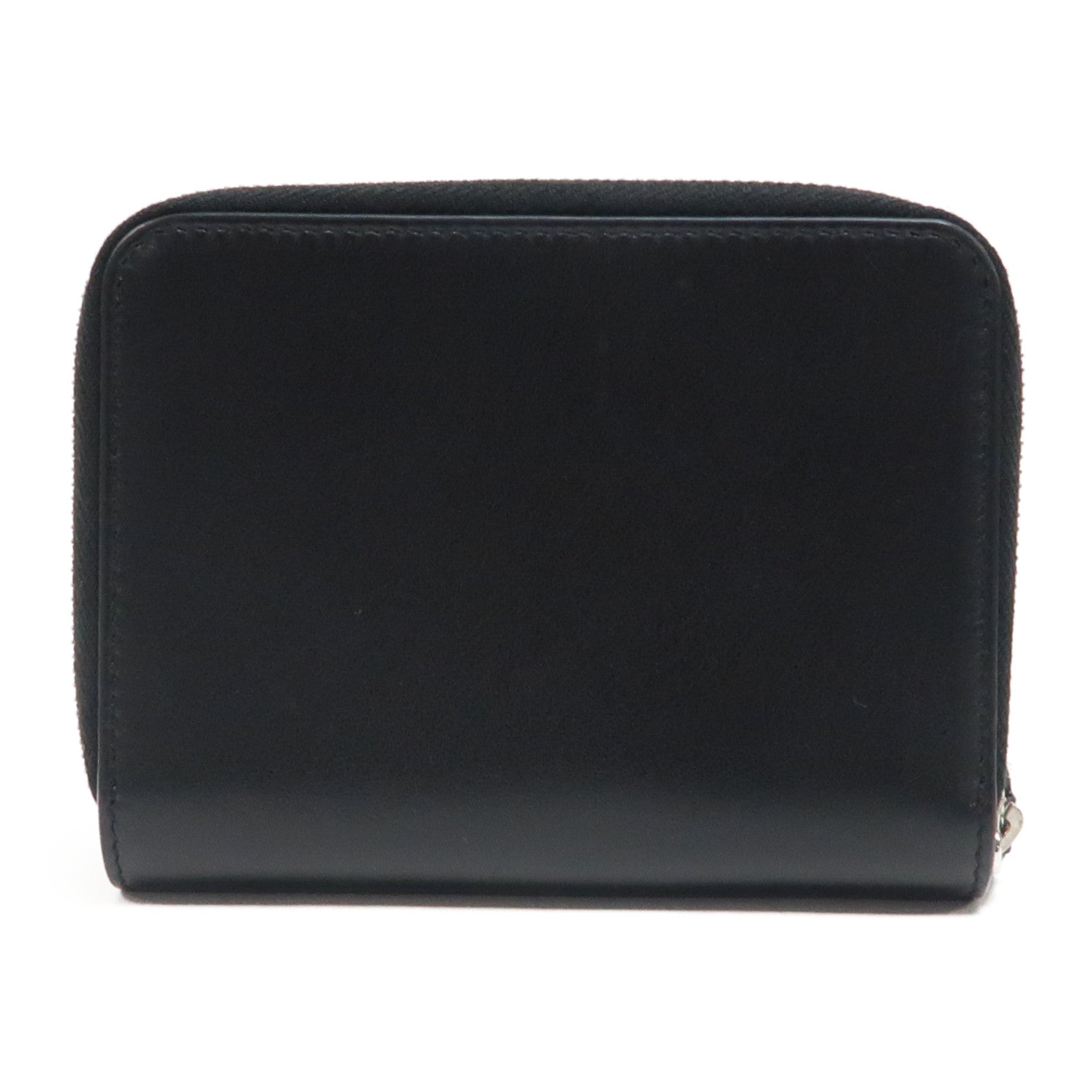 SAINT LAURENT 皮革Wallet銀扣錢包黑色