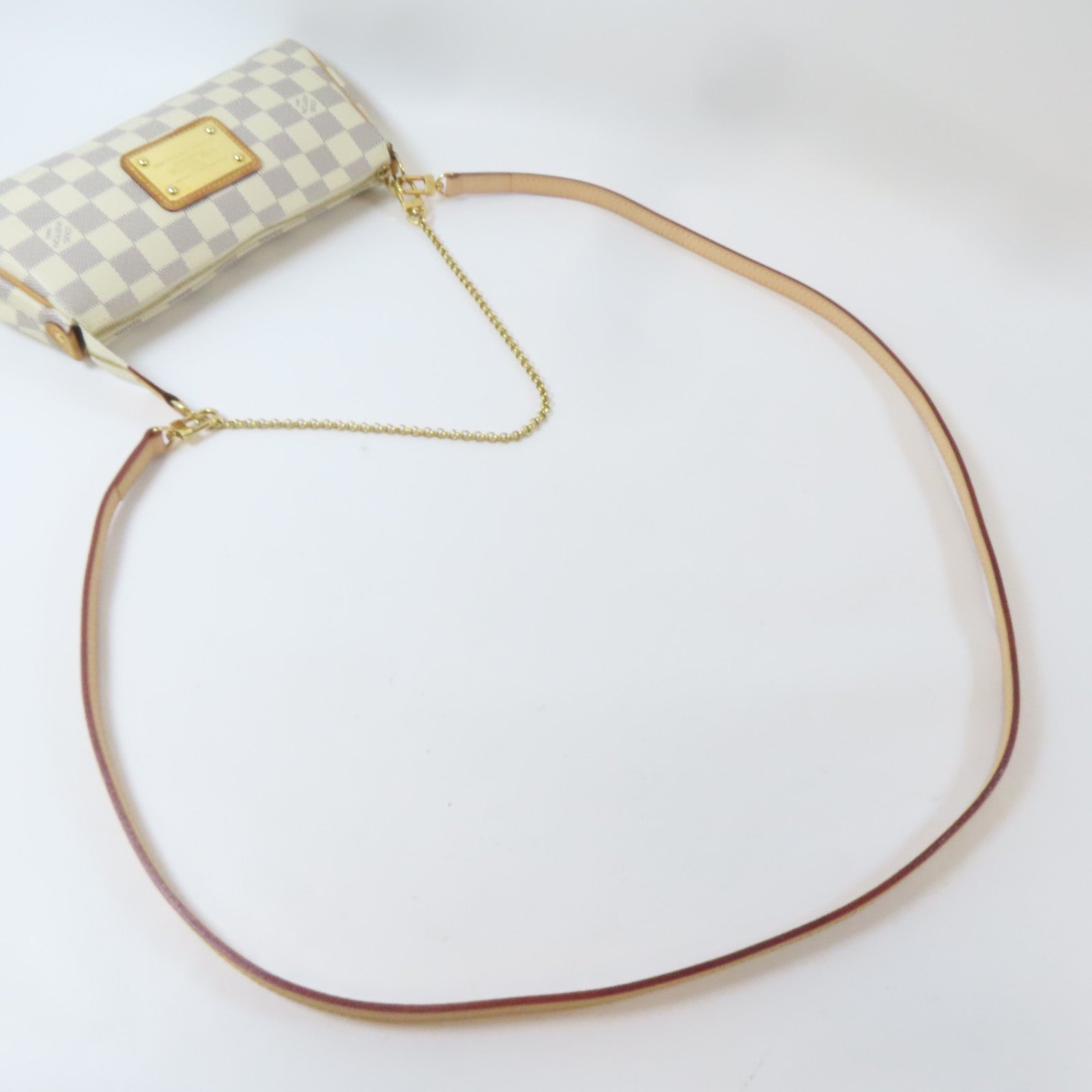 LOUIS VUITTON Damier Azur Eva金扣手挽肩背兩用袋白色