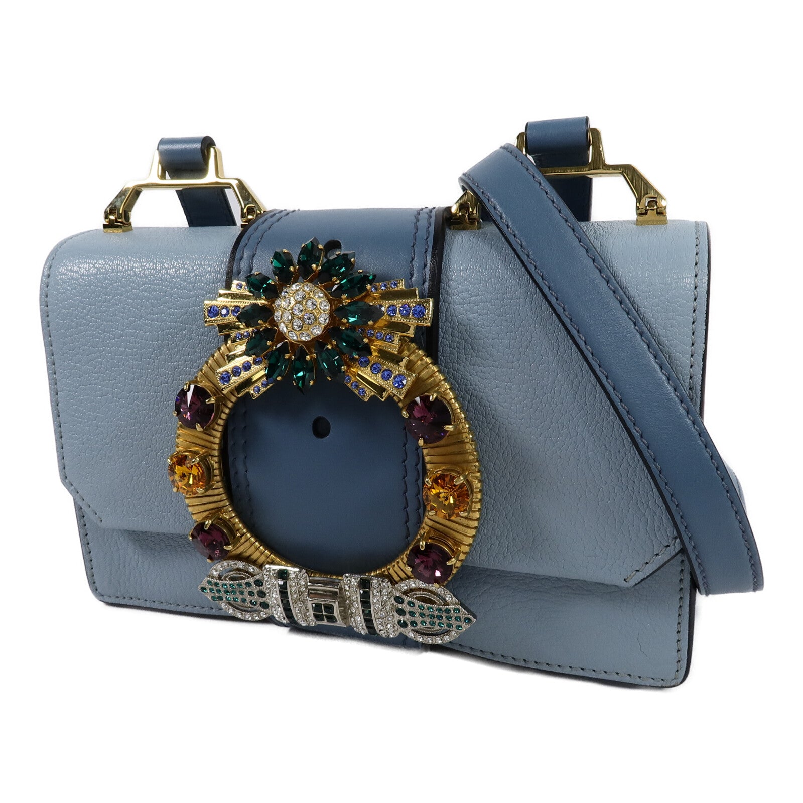 Miu Miu 牛皮皮革Miu Lady肩背袋