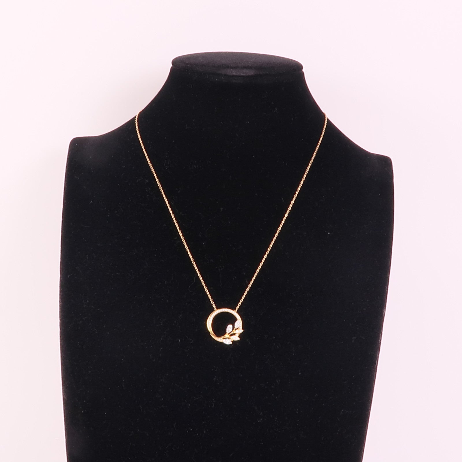 TIFFANY＆CO 【激減優惠】18K玫瑰金Victoria Diamond Vine Circle Pendant鑽石項鍊