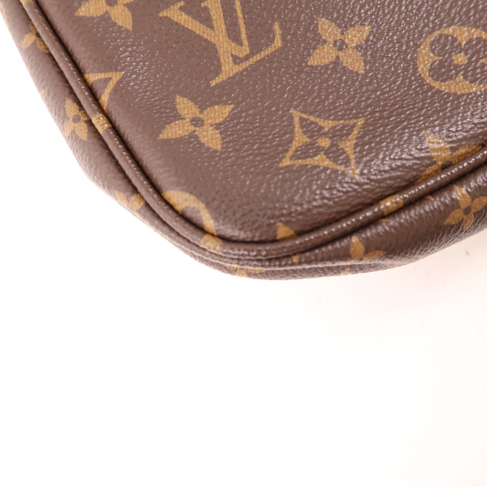 LOUIS VUITTON Monogram Multi Pochette Accessoires金扣肩背袋棕色
