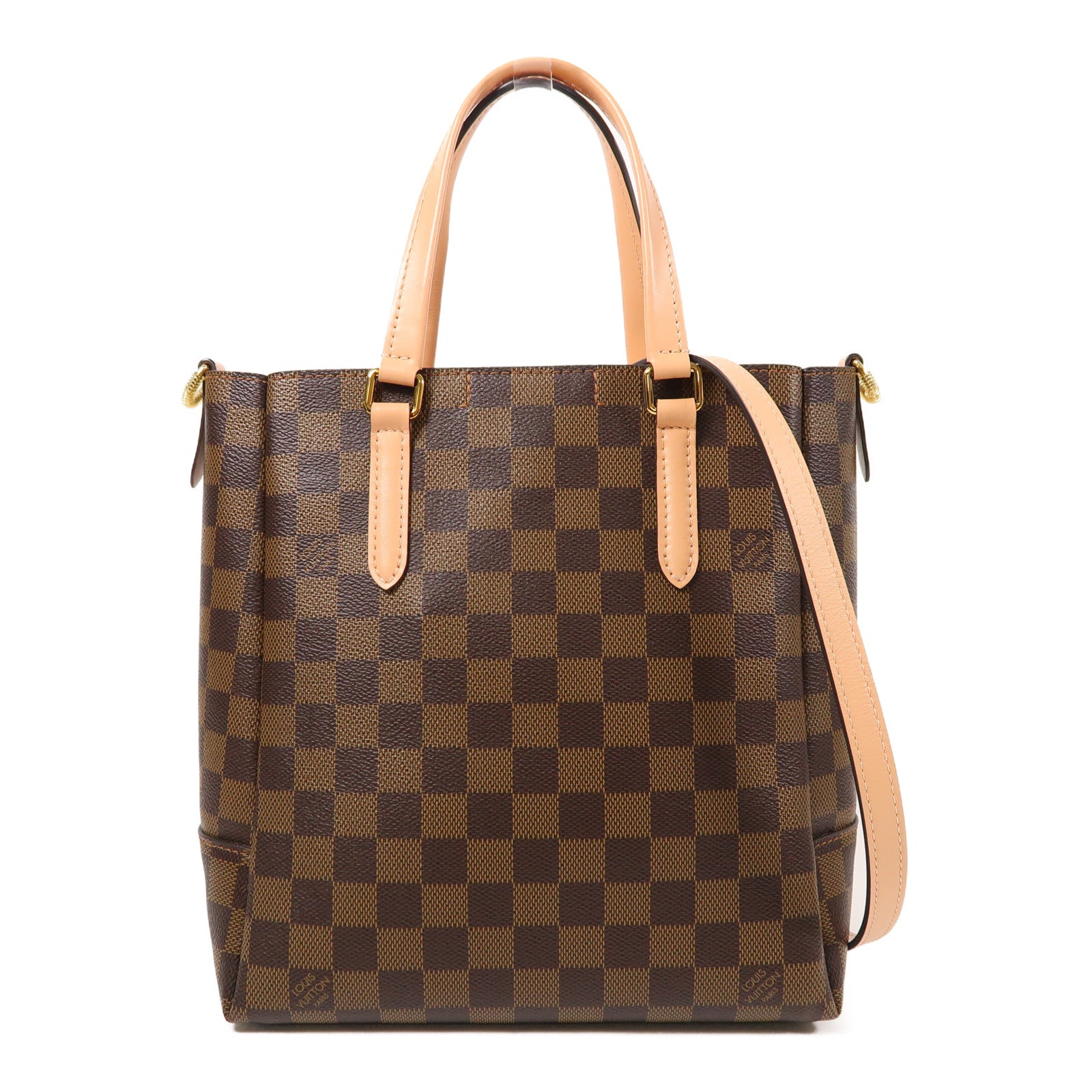 LOUIS VUITTON Damier Belmont NV PM金扣手挽肩背兩用袋