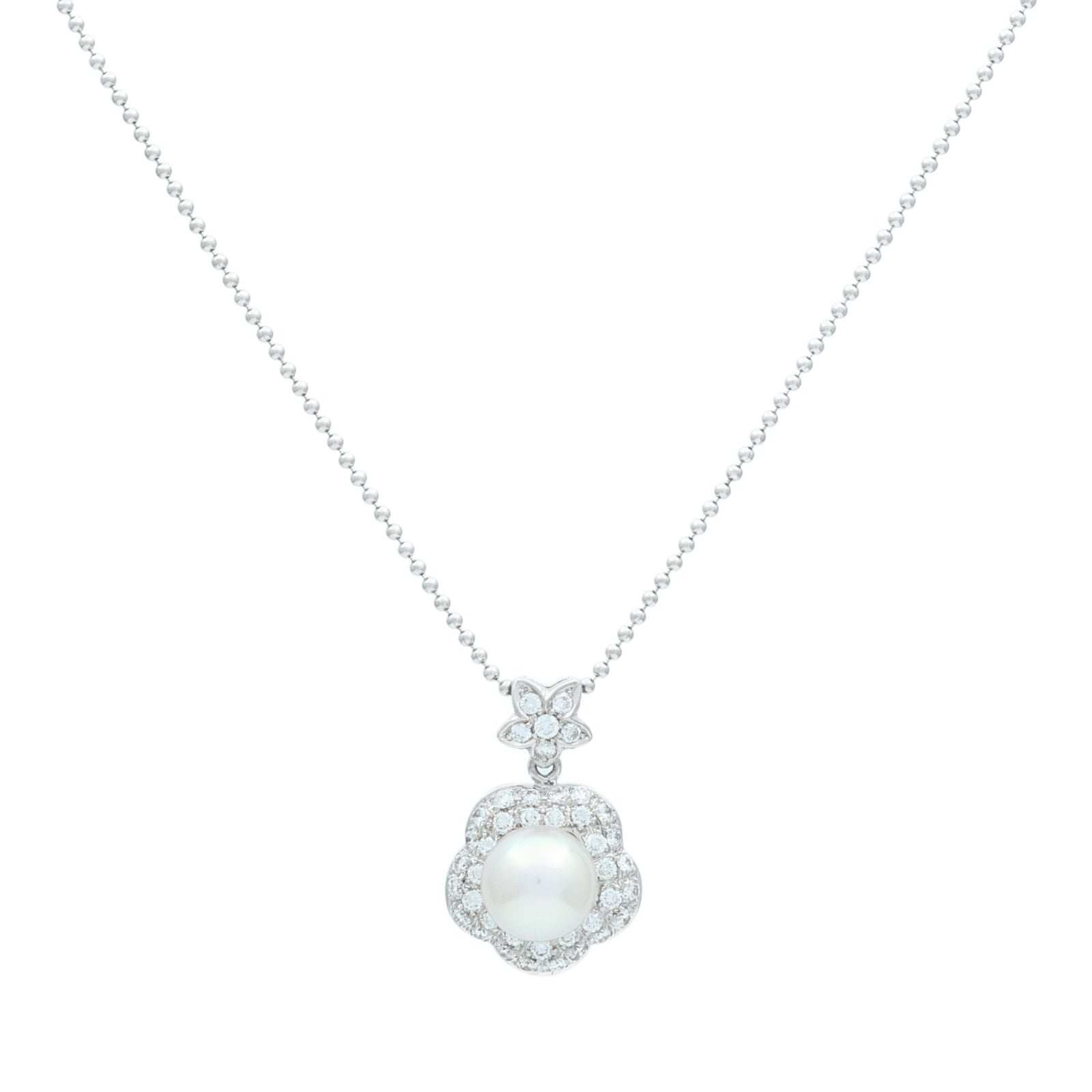 JEWELRY 【激減優惠】18K白金/黃金Pearl Diamond Necklace珍珠/鑽石項鍊