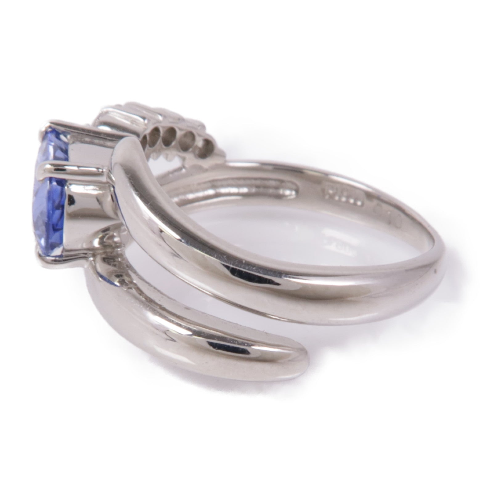JEWELRY 【激減優惠】PT900鉑金Sapphire/Diamond Ring藍寶石/鑽石戒指US#5