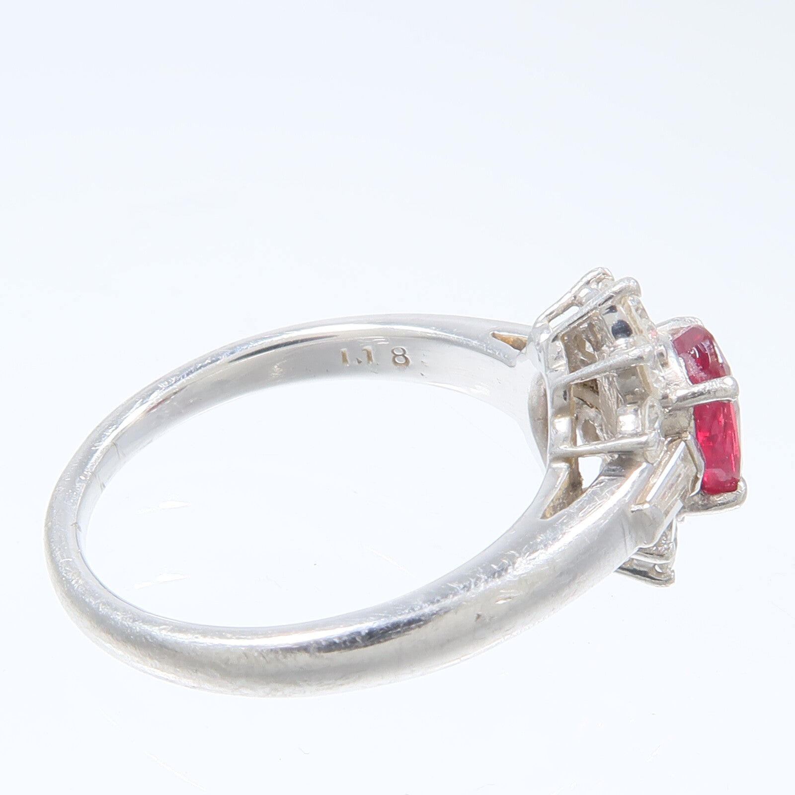 JEWELRY PT900鉑金Ruby Diamond Ring紅寶石/鑽石戒指