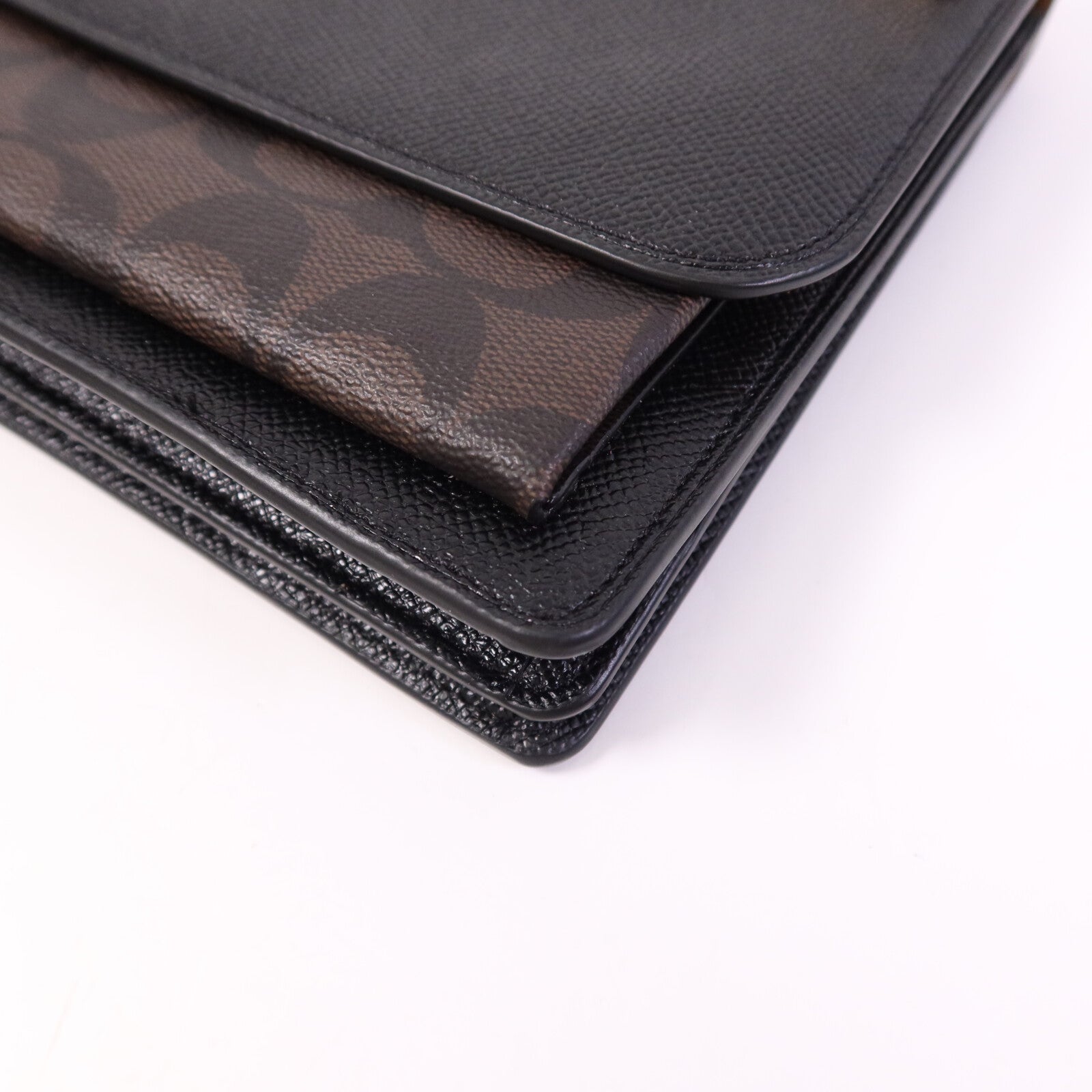 COACH 牛皮皮革Chain Shoulder Bag金扣鏈帶肩背袋