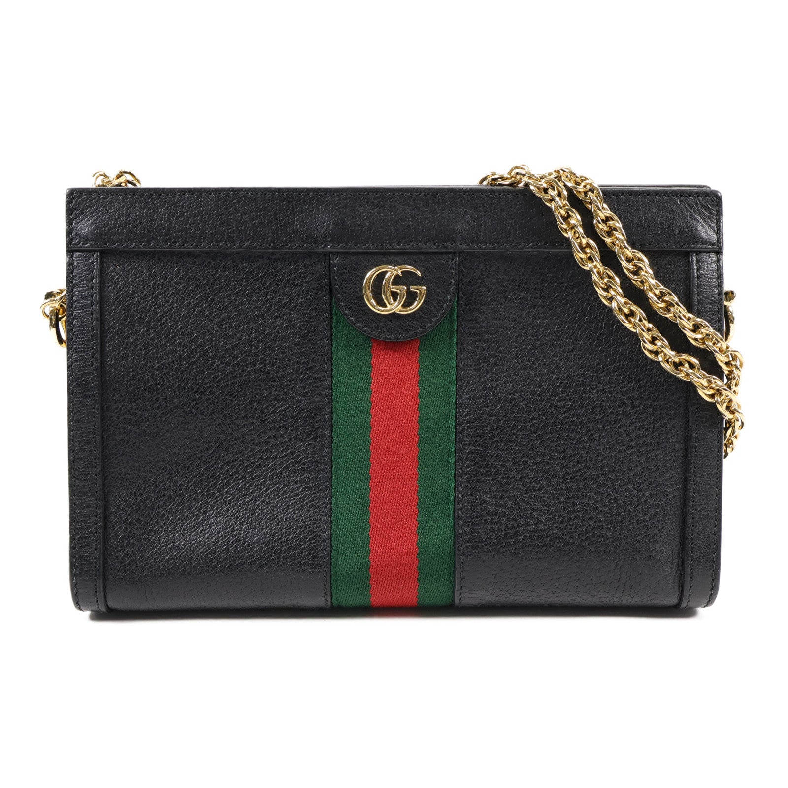 GUCCI 牛皮皮革Ophidia GG金扣鏈帶肩背袋