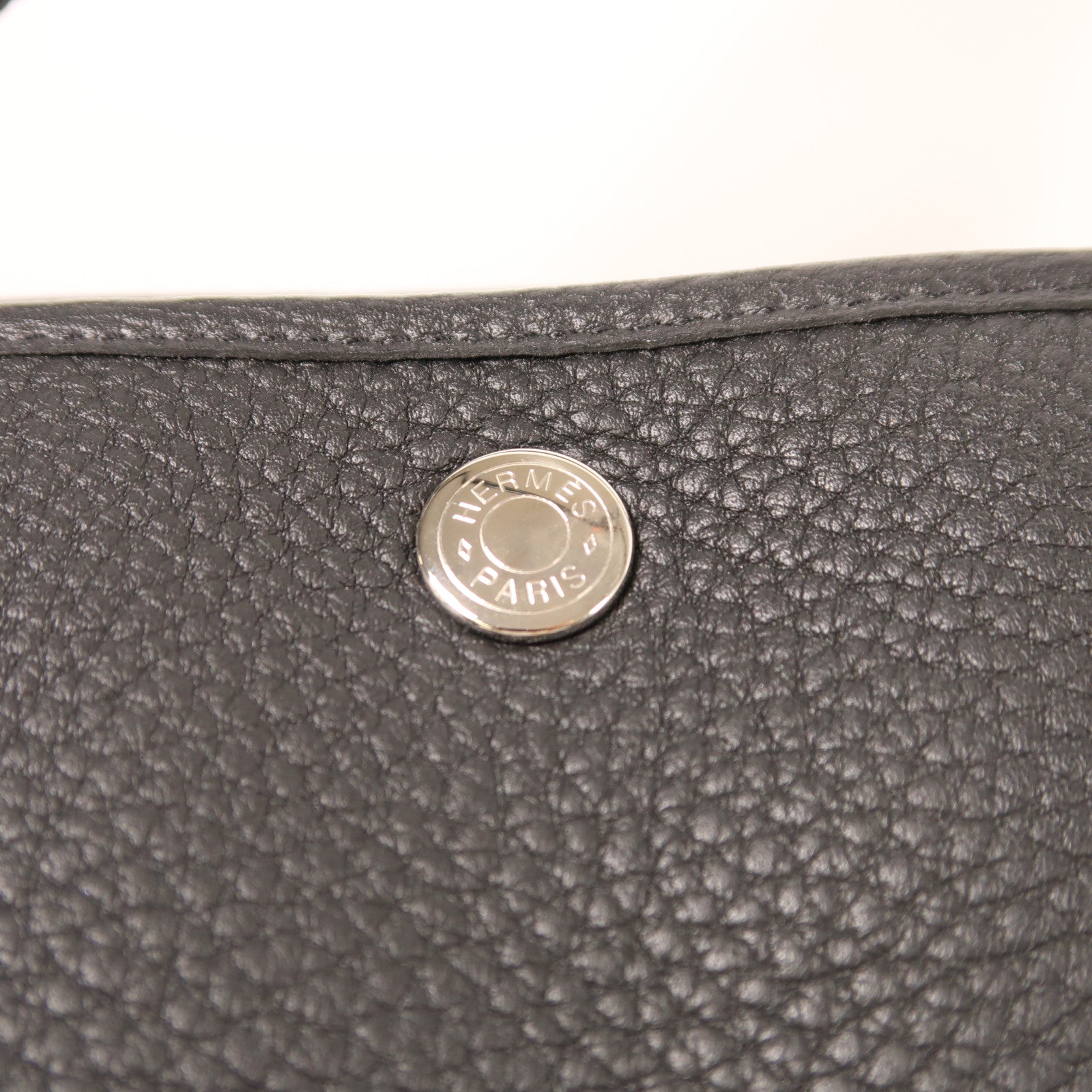 HERMES Negonda皮革Garden Party 36(Limited Edition)銀扣手挽袋Noir