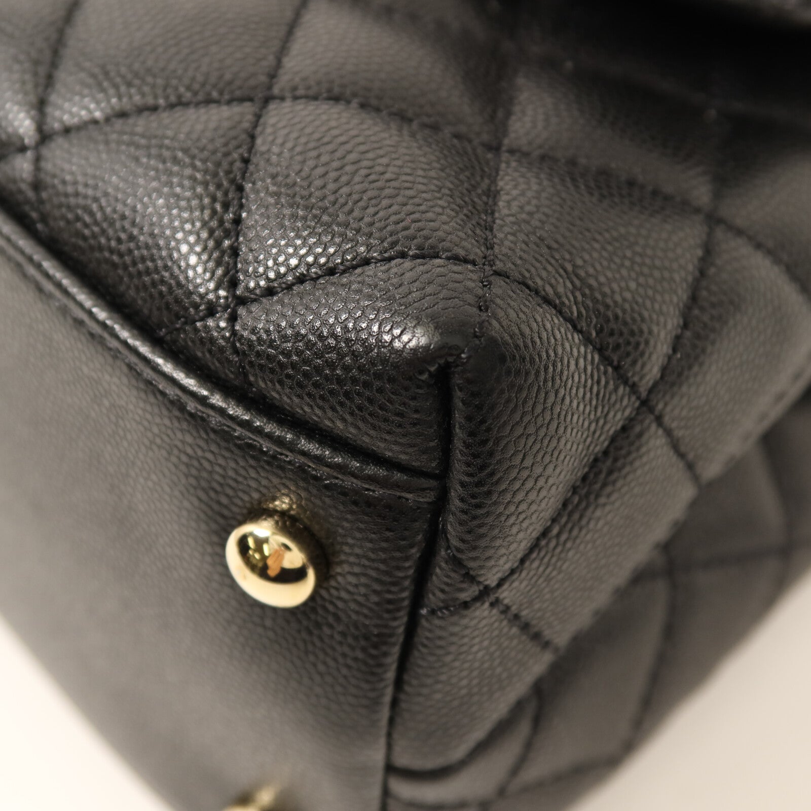 CHANEL 牛皮皮革Coco Handle Medium金扣鏈帶手挽肩背兩用袋