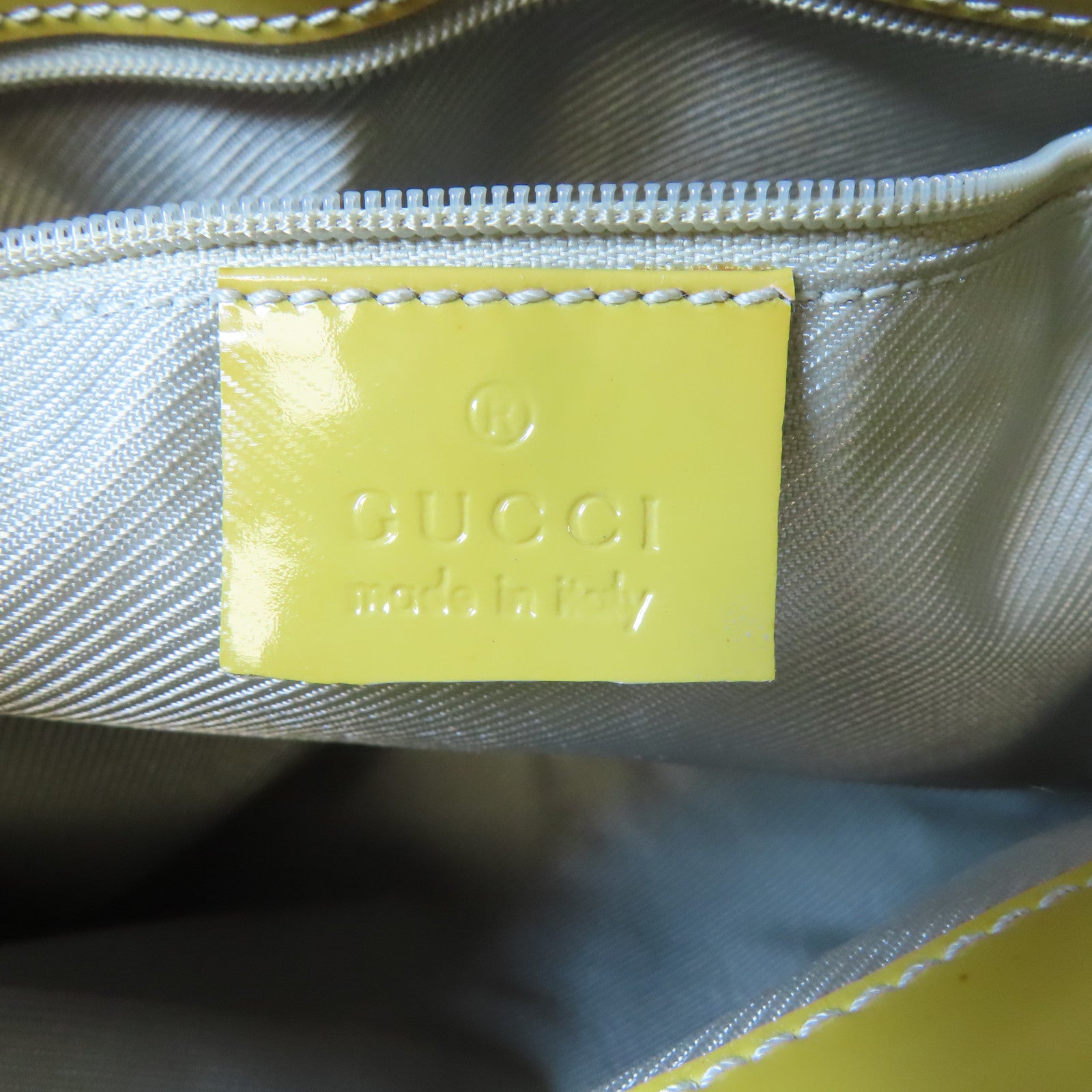 GUCCI 帆布Handbag金扣手挽袋啡色/黃色