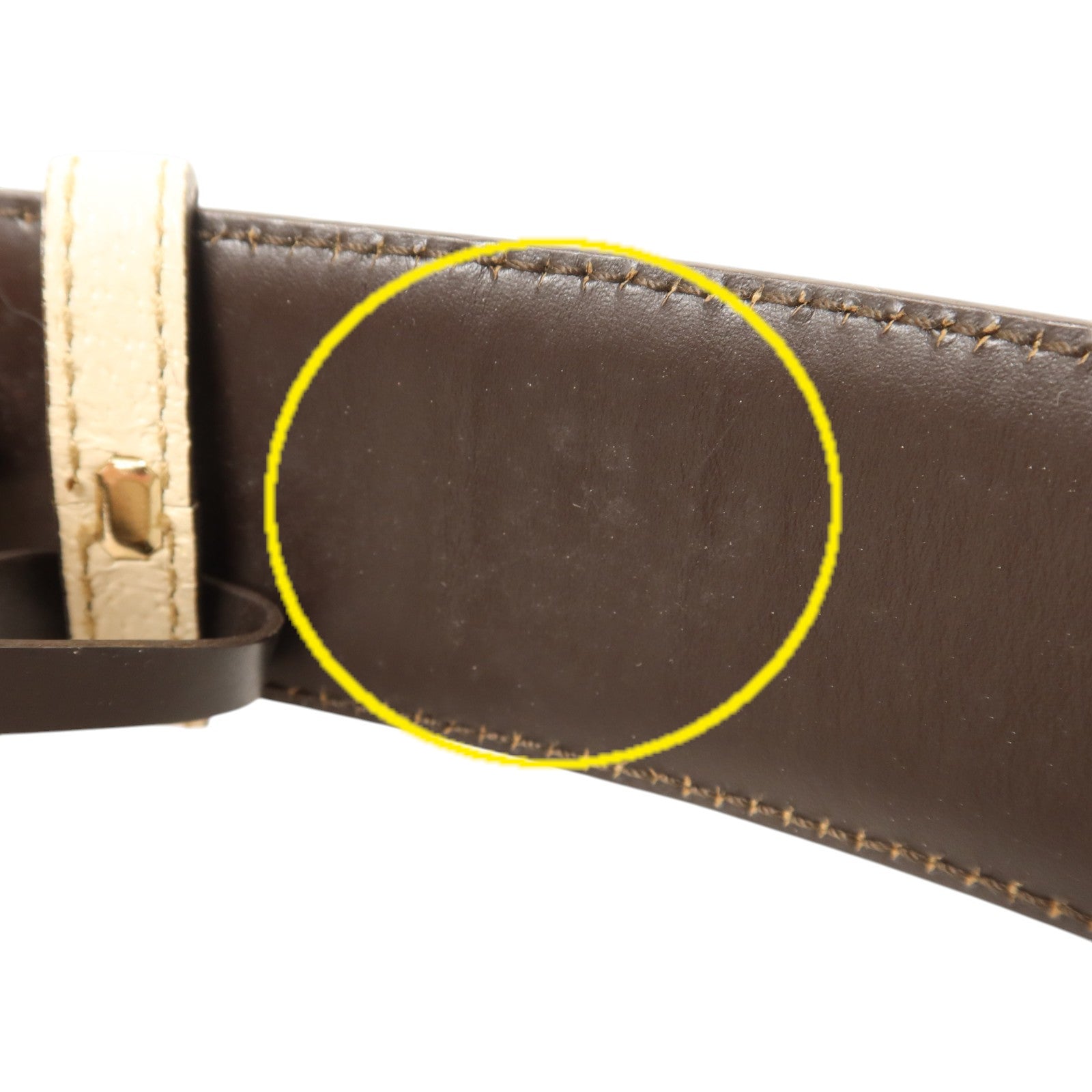 GUCCI GG帆布/牛皮皮革Belt金扣皮帶