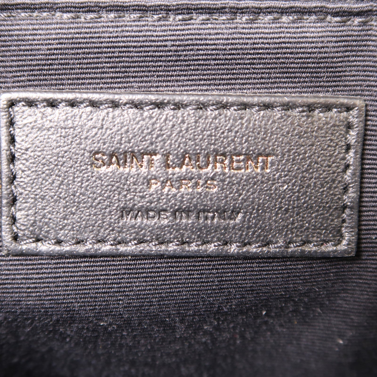 YVES SAINT LAURENT 牛皮皮革Niki銀扣鏈帶肩背袋深藍色