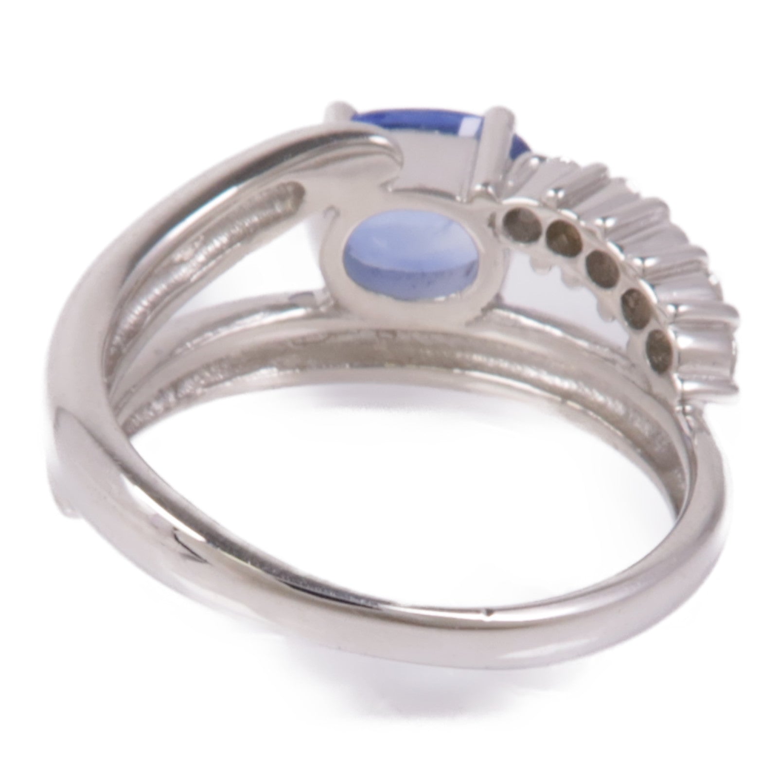 JEWELRY PT900鉑金Sapphire/Diamond Ring藍寶石/鑽石戒指US#5