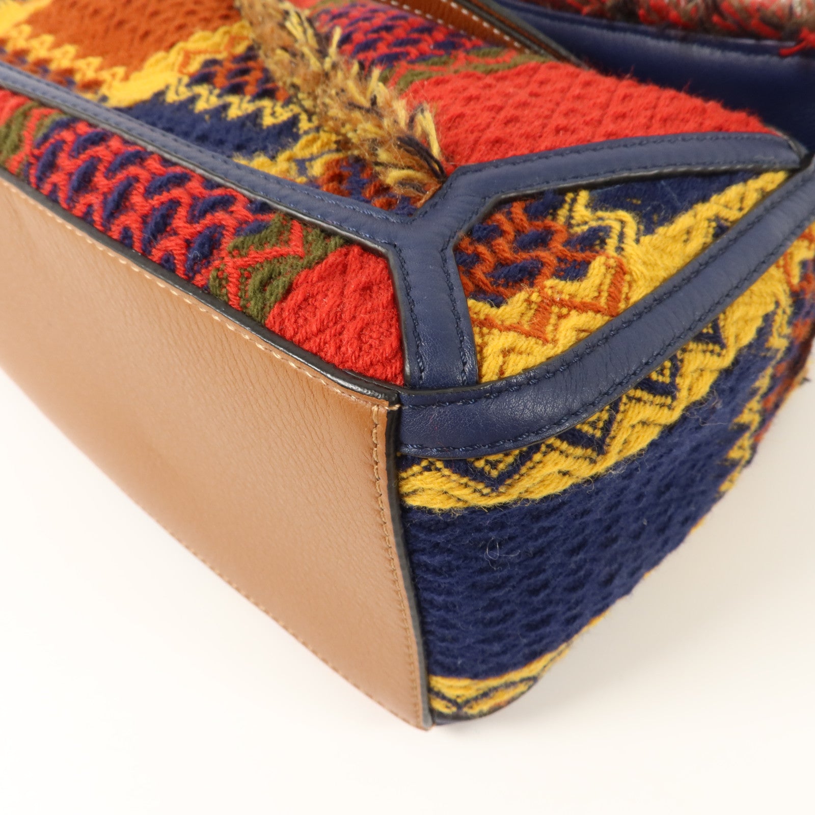 LOEWE 格子花呢/牛皮皮革Puzzle Tartan Small手挽肩背兩用袋