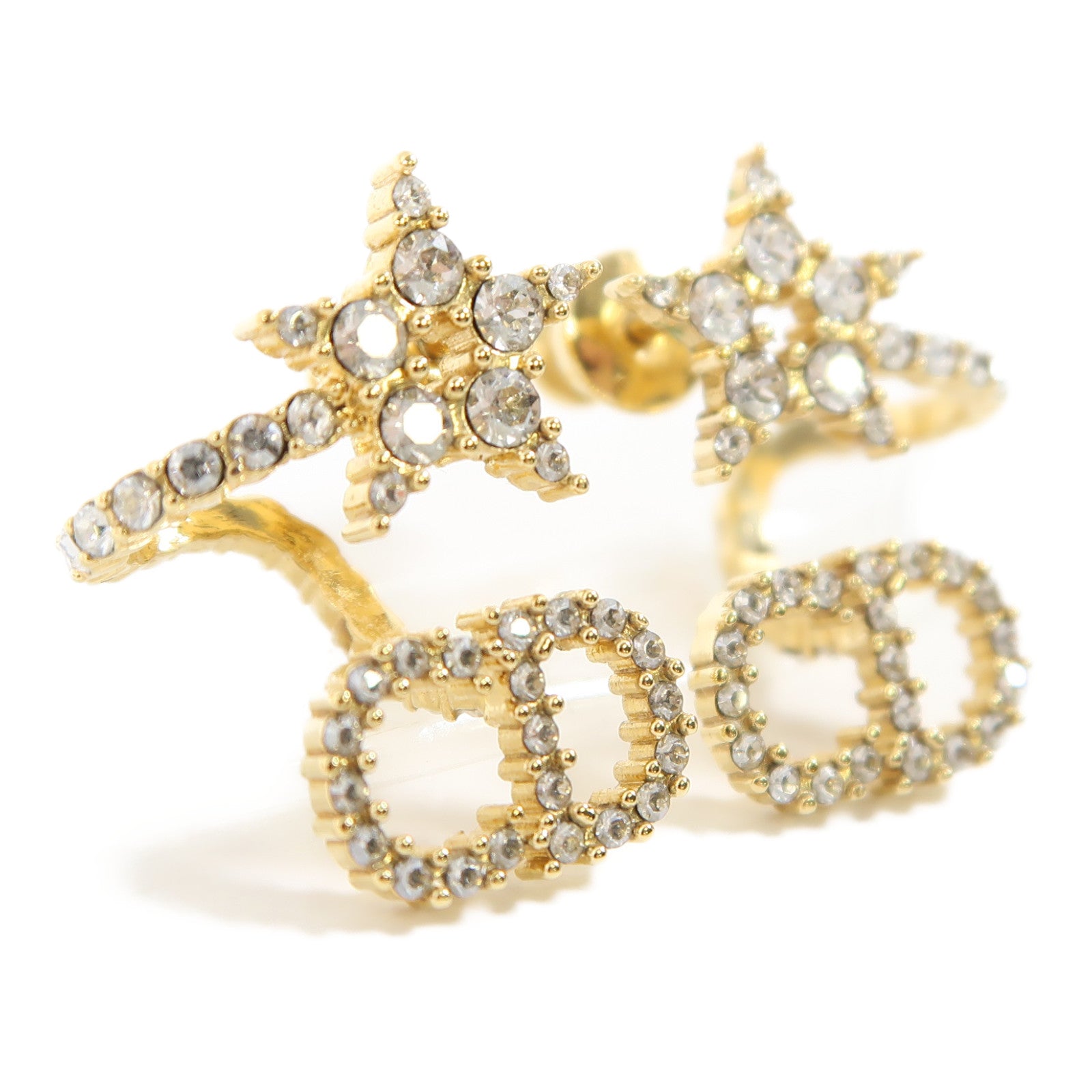 Dior 金屬Earrings耳環金色/白色