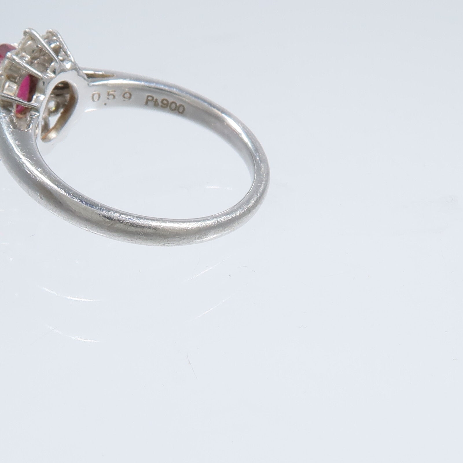 JEWELRY PT900鉑金Ruby Diamond Ring紅寶石/鑽石戒指