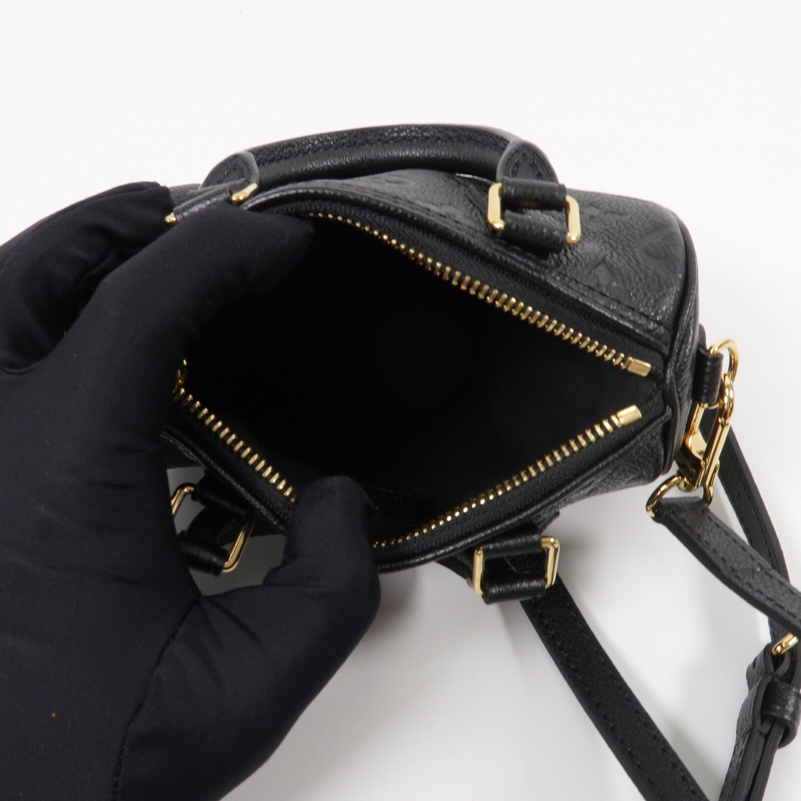 LOUIS VUITTON Monogram Empreinte Nano Speedy手挽肩背兩用袋