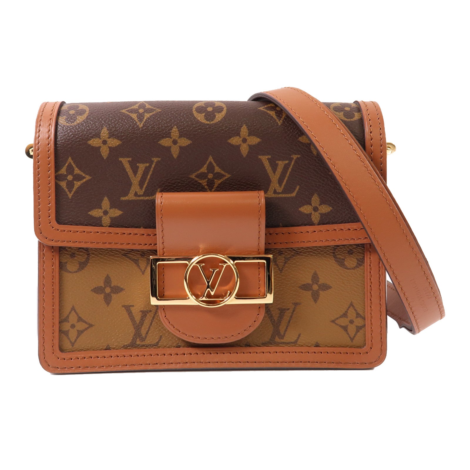 LOUIS VUITTON Monogrqam Reverse Mini Dauphine肩背袋棕色
