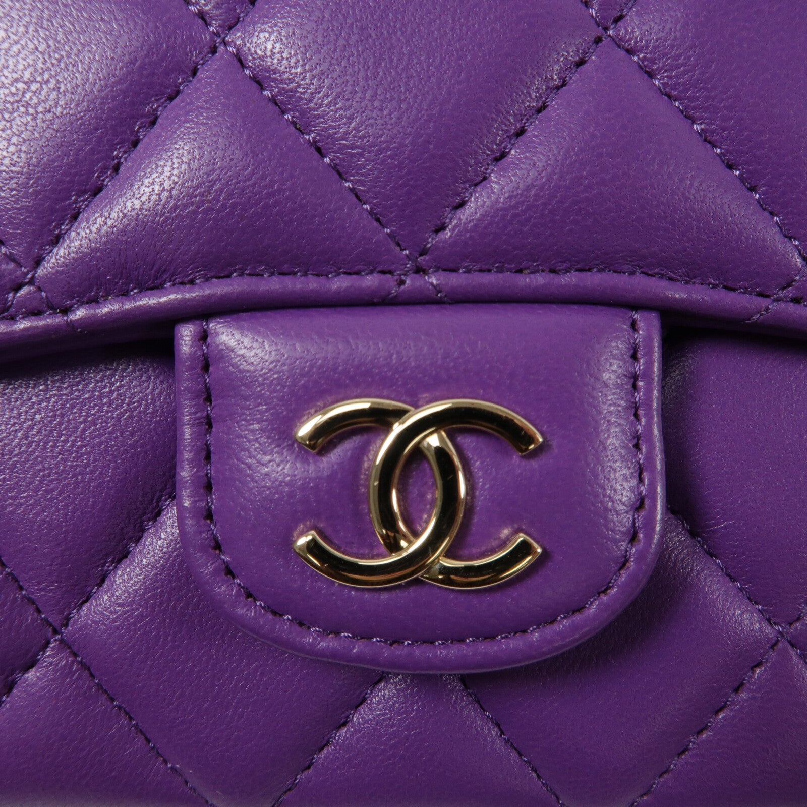 CHANEL 羊皮皮革Mini Top Handle Flap Bag鏈帶肩背袋