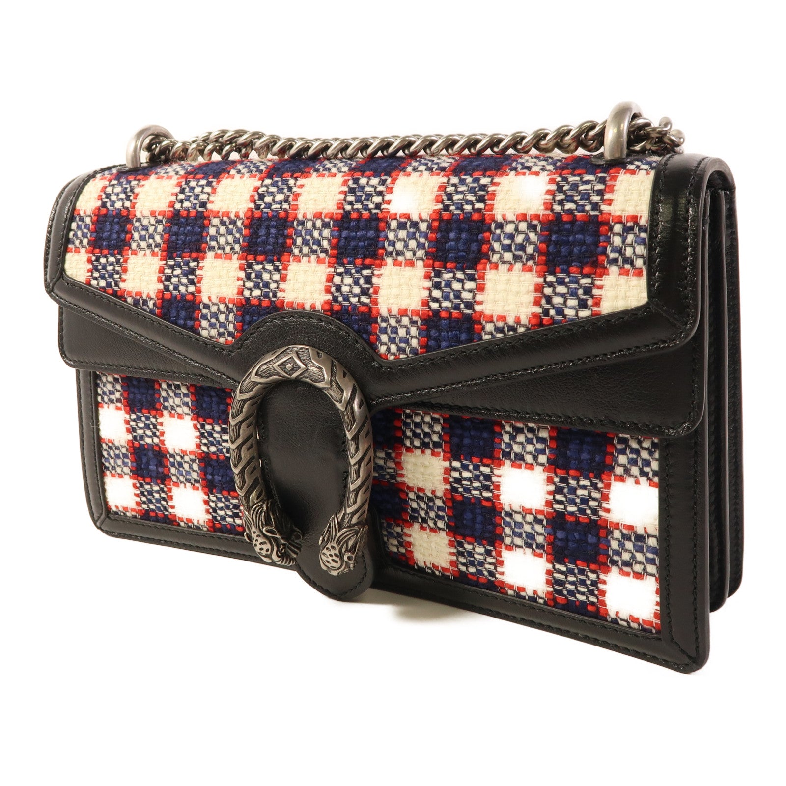 GUCCI GG Dionysus Chain Shoulder Bag Navy/Red/White