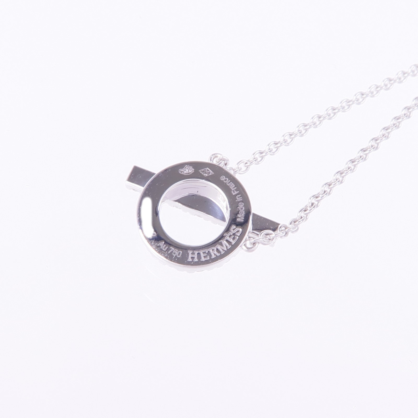 HERMES 18K白金Finesse Pendant鑽石項鍊