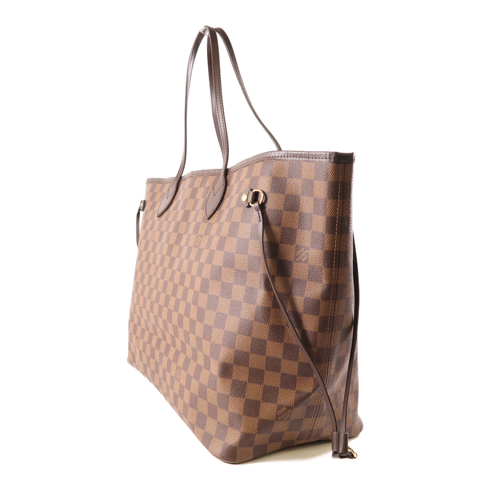 LOUIS VUITTON Damier Neverfull GM金扣肩背袋棕色