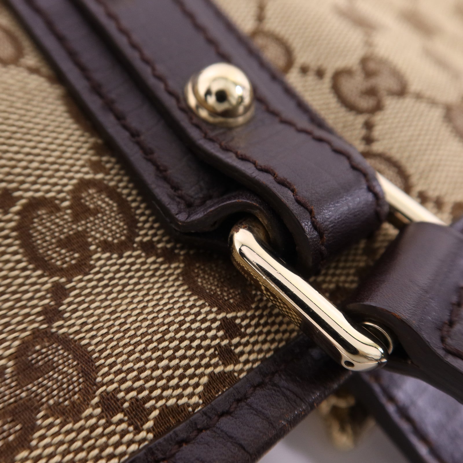 GUCCI 帆布Tote Bag金扣手挽袋