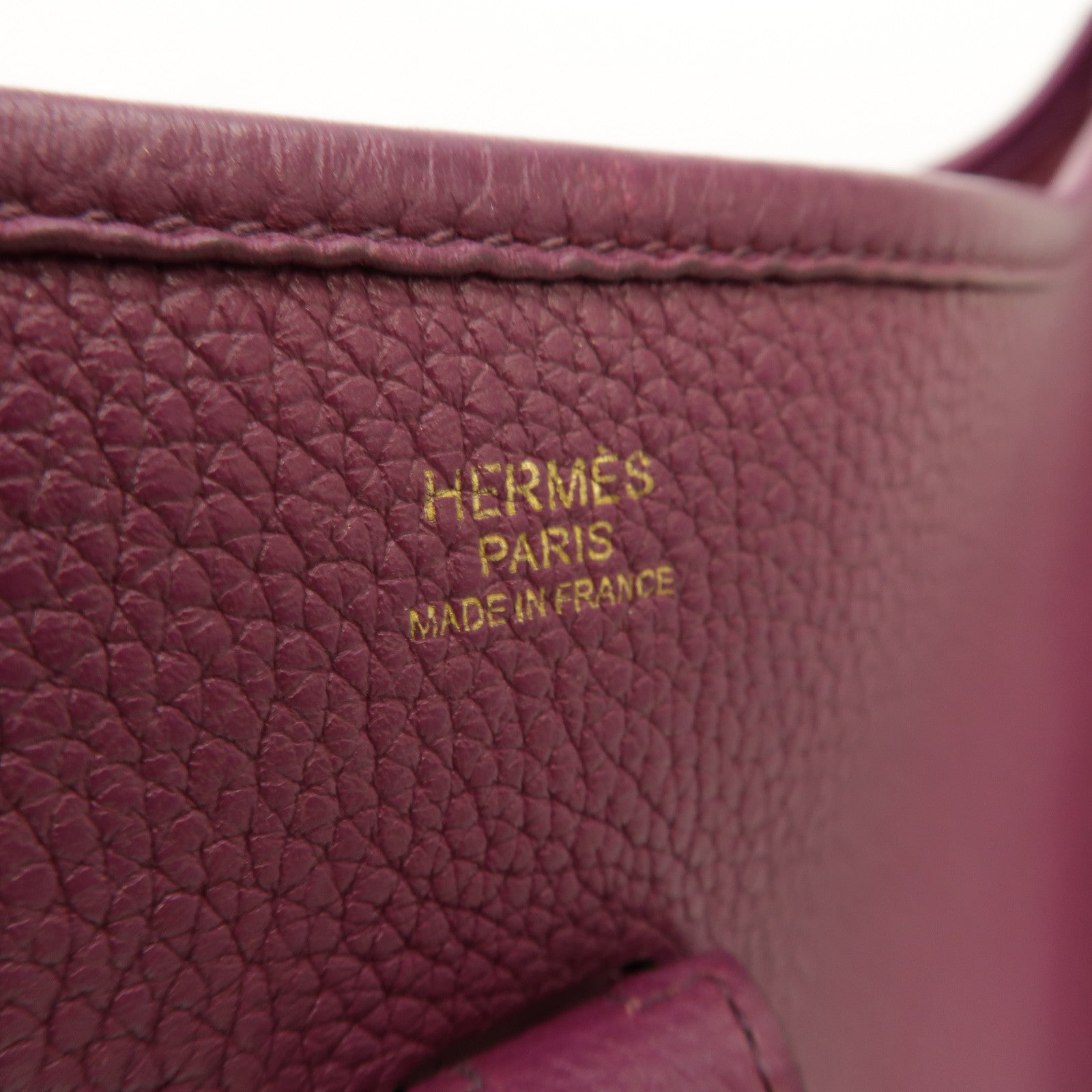 HERMES 【激減優惠】Clemence皮革Evelyne GM金扣肩背袋海葵紫色