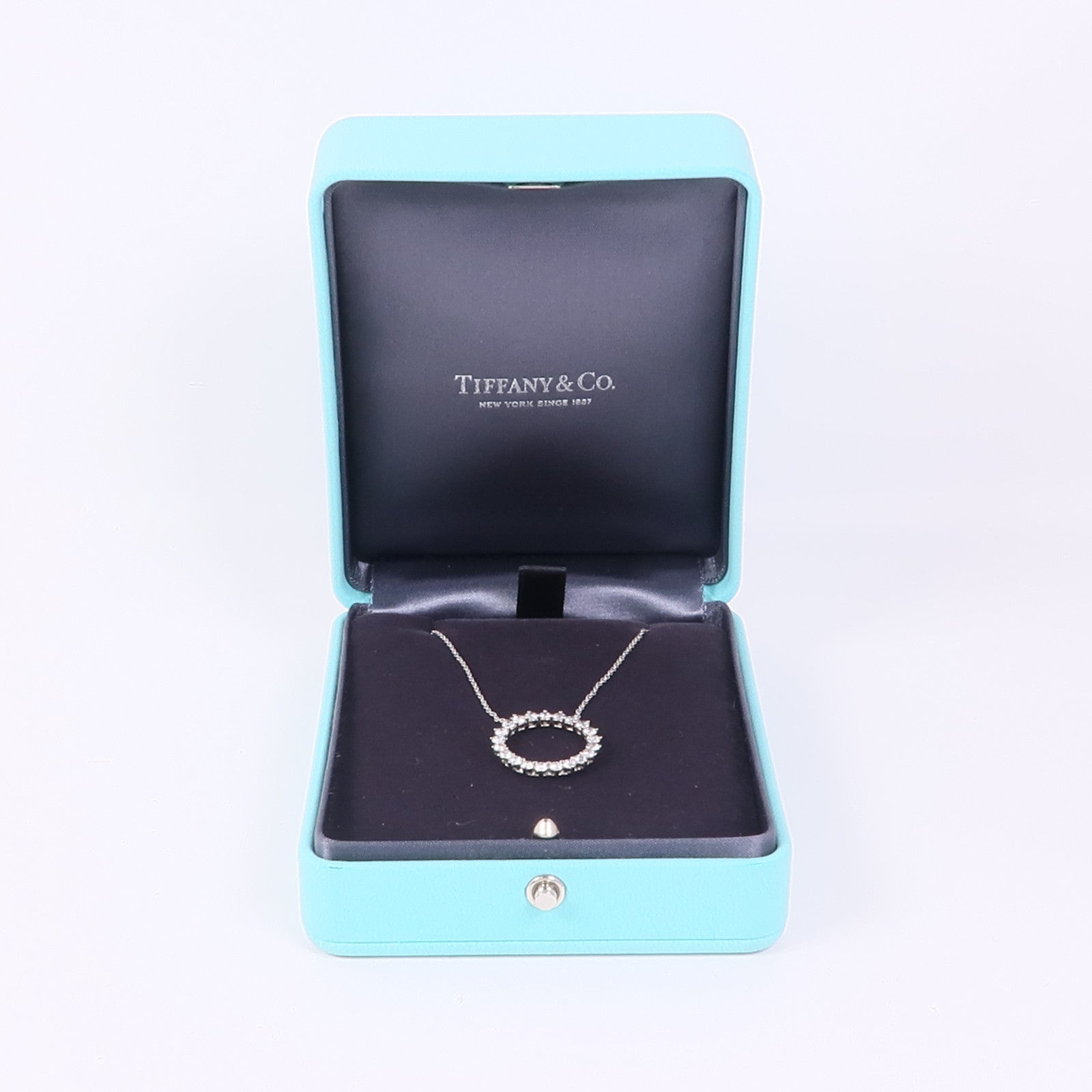 TIFFANY＆CO PT950鉑金Open Circle Necklace鑽石項鍊