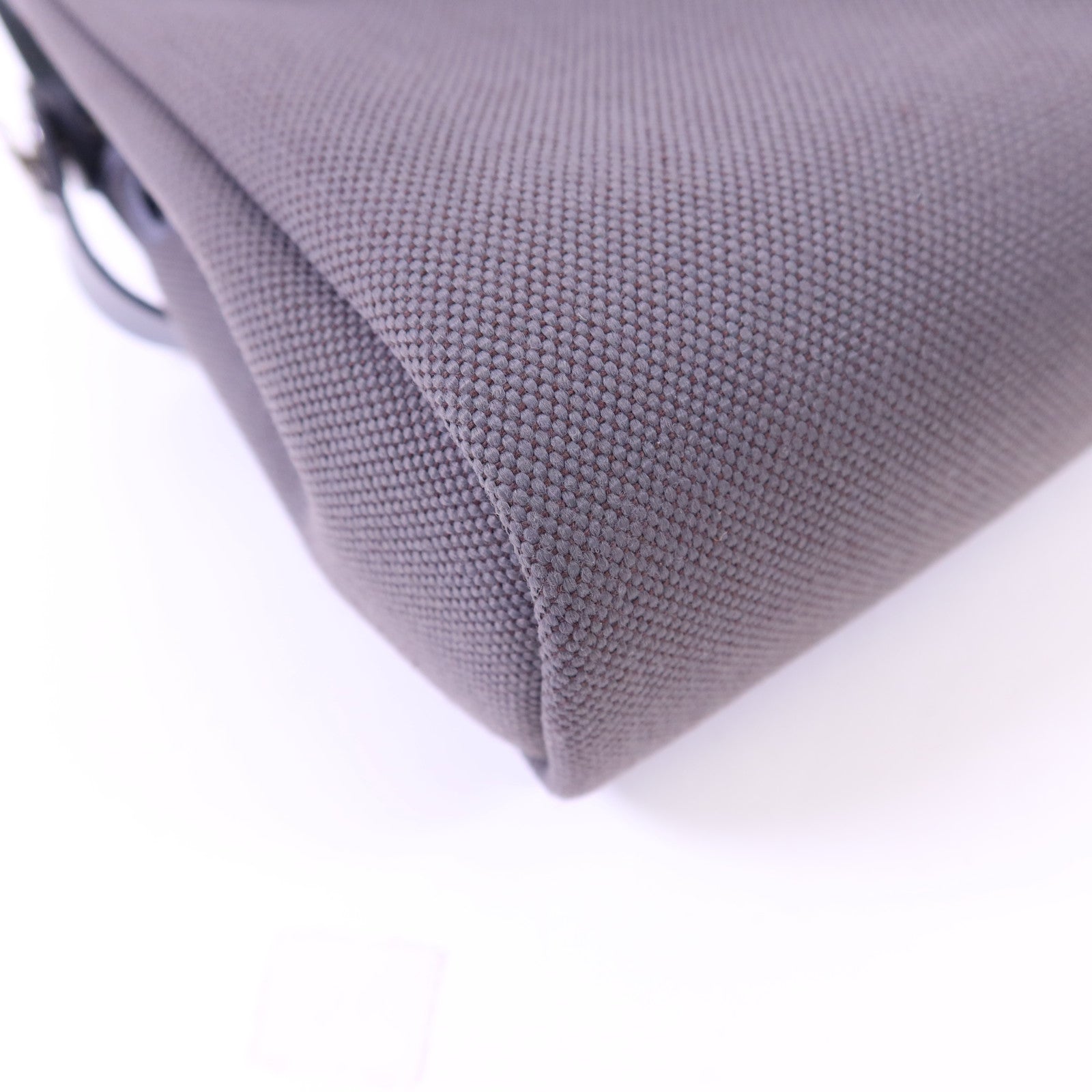 HERMES Toile H帆布Mini Herbag銀扣肩背袋Ardoise