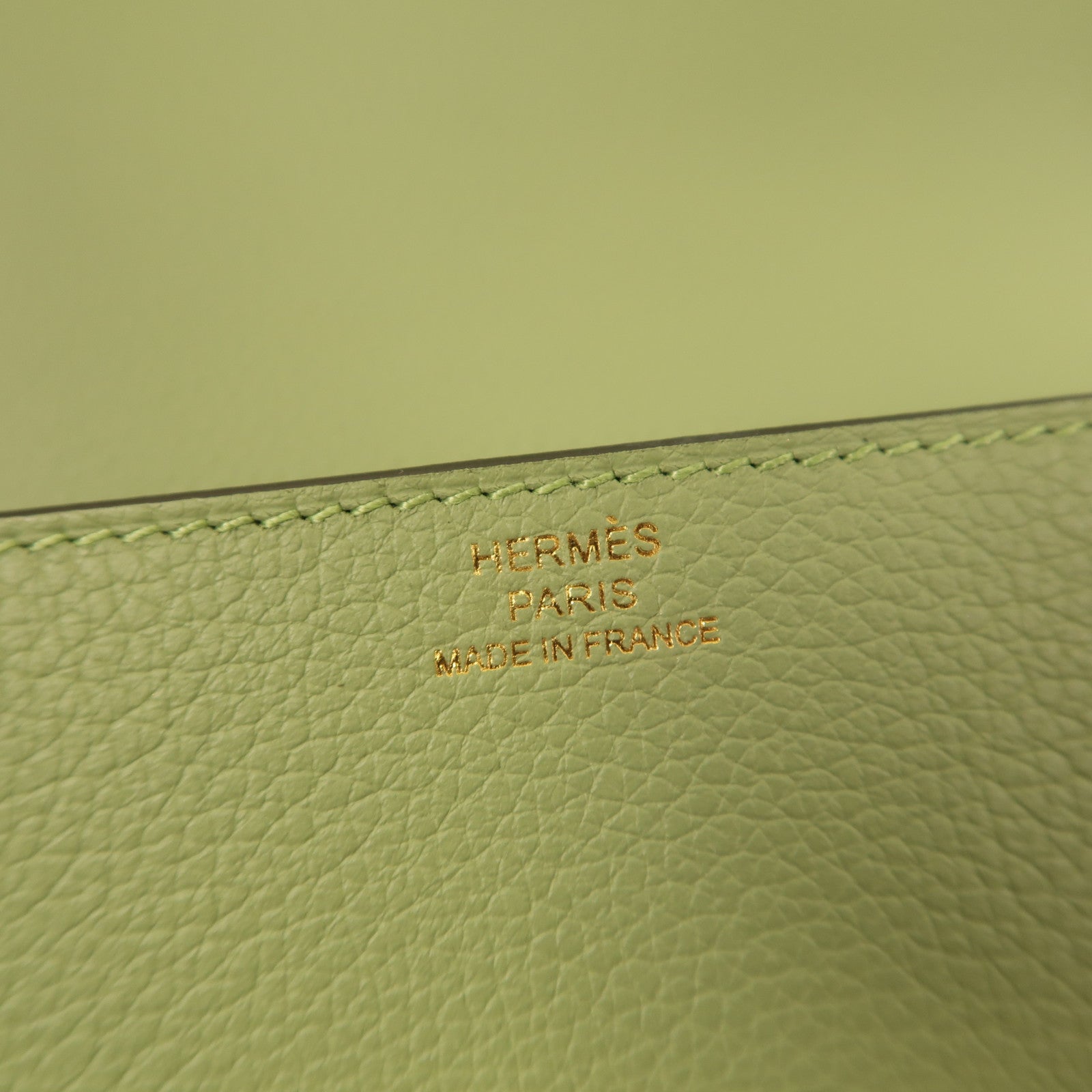 HERMES 【激減優惠】Evercolor皮革Roulis Slim金扣錢包Vert Criquet綠色